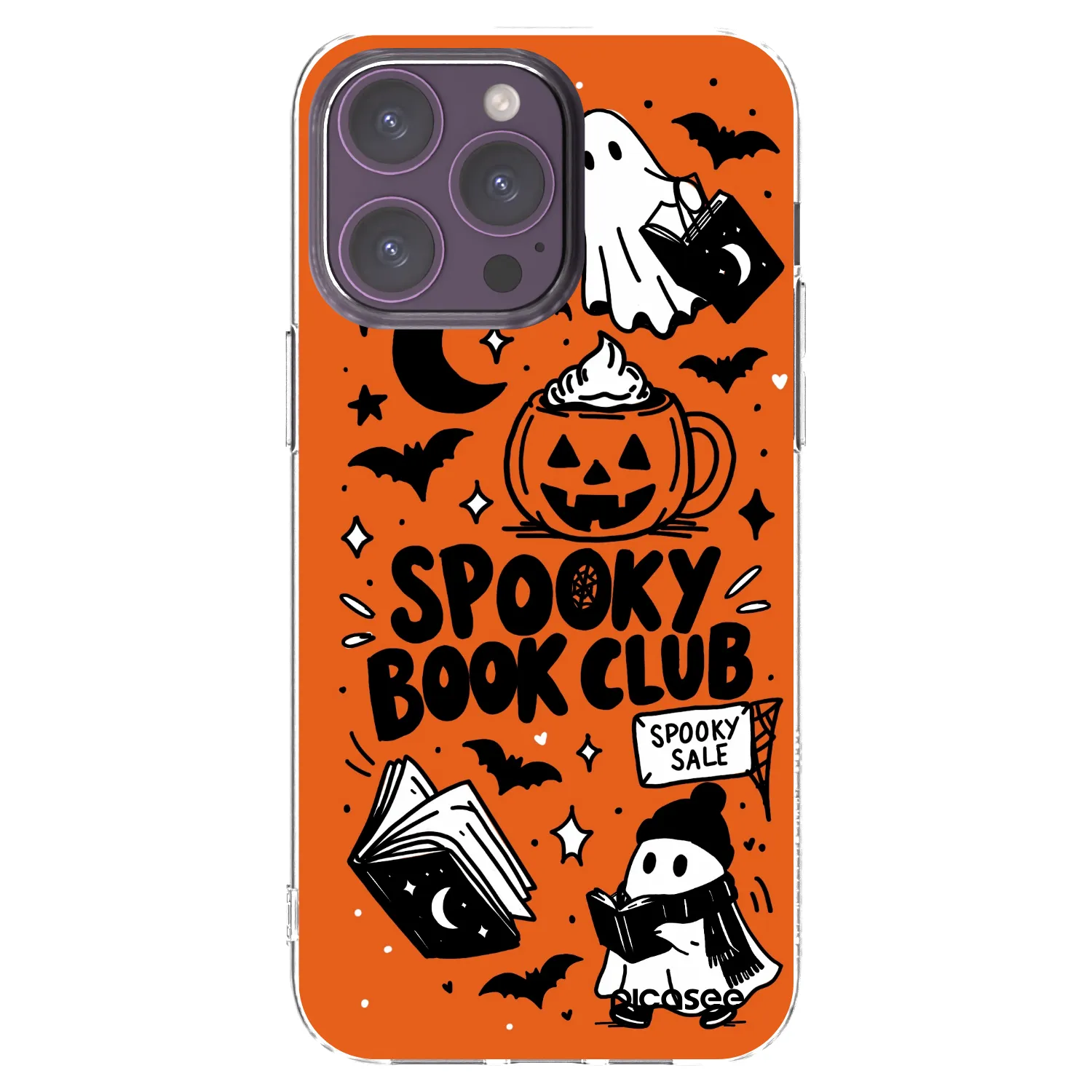 Picasee husă transparentă din silicon pentru Apple iPhone 14 Pro Max - Spooky book club