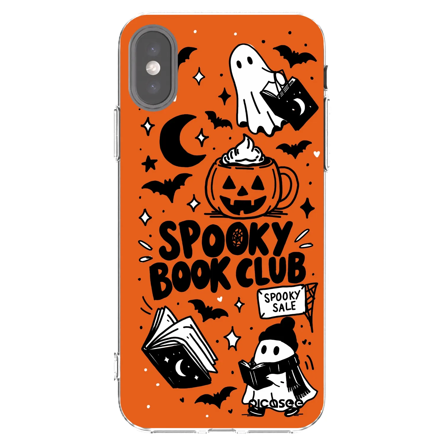 Picasee husă transparentă din silicon pentru Apple iPhone X/XS - Spooky book club