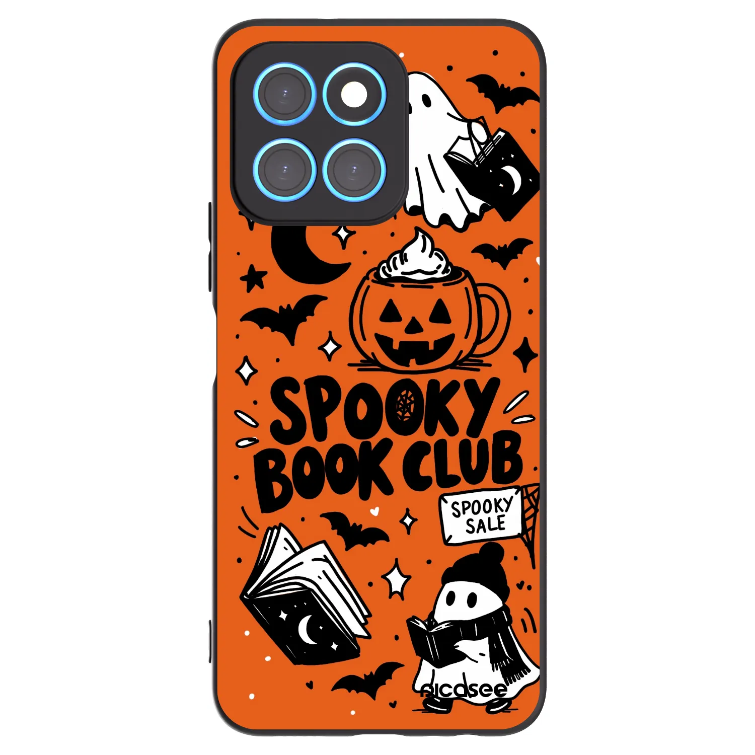 Picasee husă neagră din silicon pentru Honor X8 5G - Spooky book club