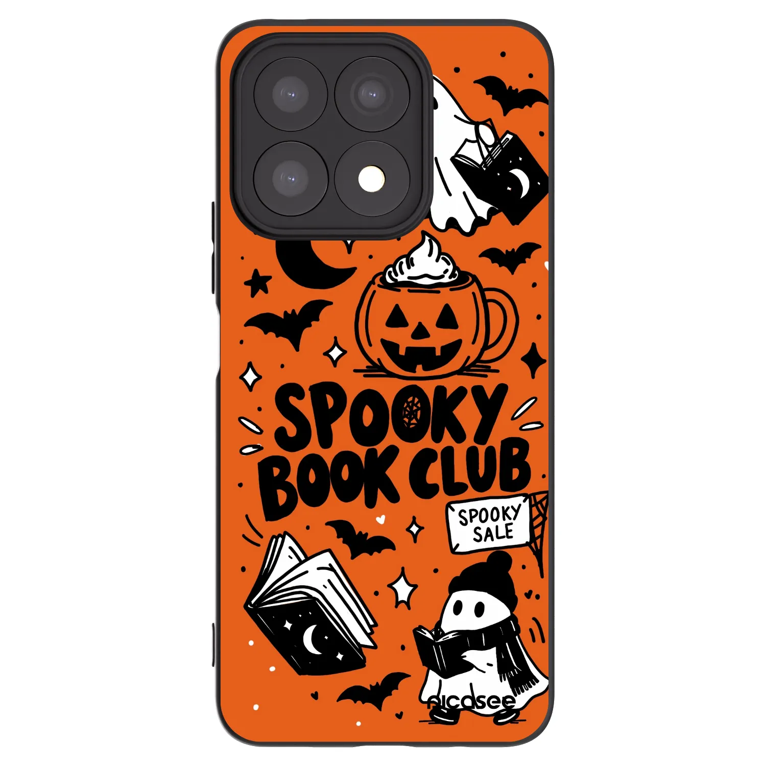 Picasee husă neagră din silicon pentru Honor X8a - Spooky book club