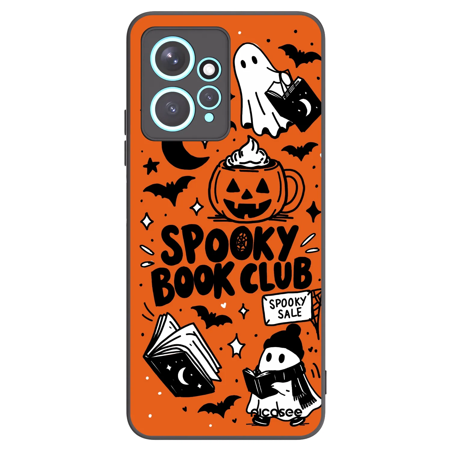 Picasee husă neagră din silicon pentru Xiaomi Redmi Note 12 4G - Spooky book club