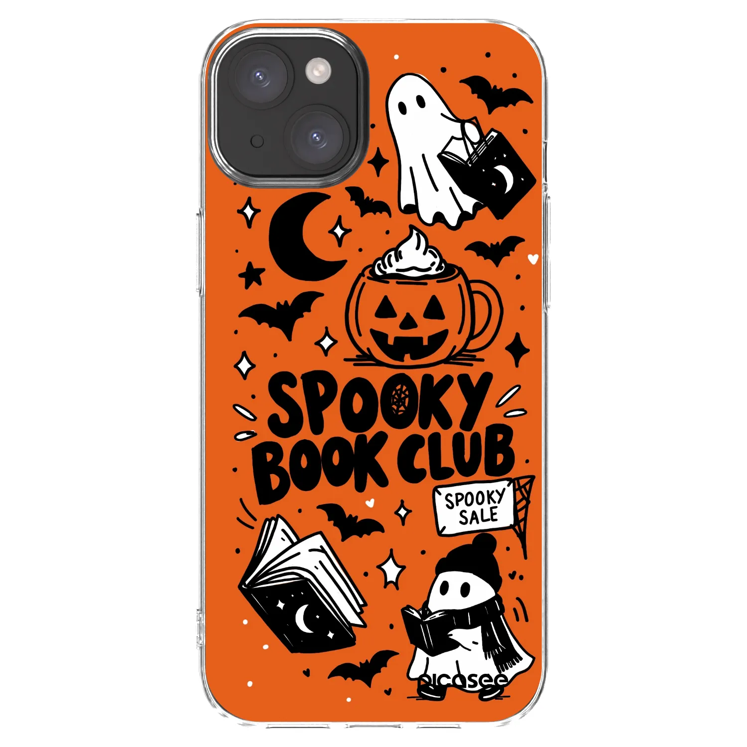 Picasee husă transparentă din silicon pentru Apple iPhone 15 Plus - Spooky book club