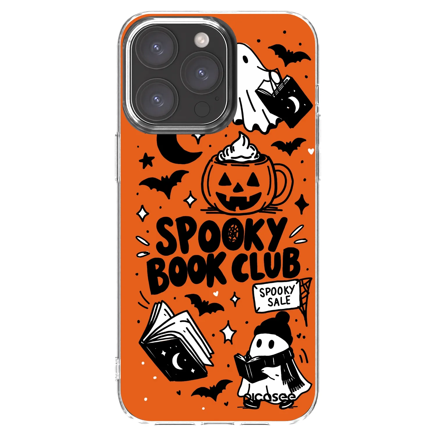 Picasee husă transparentă din silicon pentru Apple iPhone 15 Pro Max - Spooky book club
