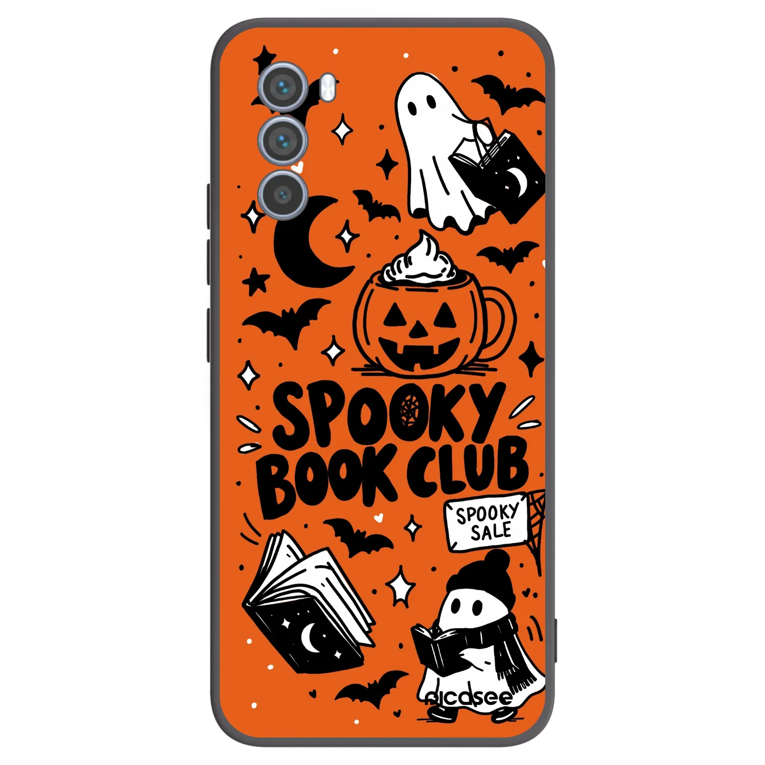 Picasee husă neagră din silicon pentru Motorola Moto G62 - Spooky book club