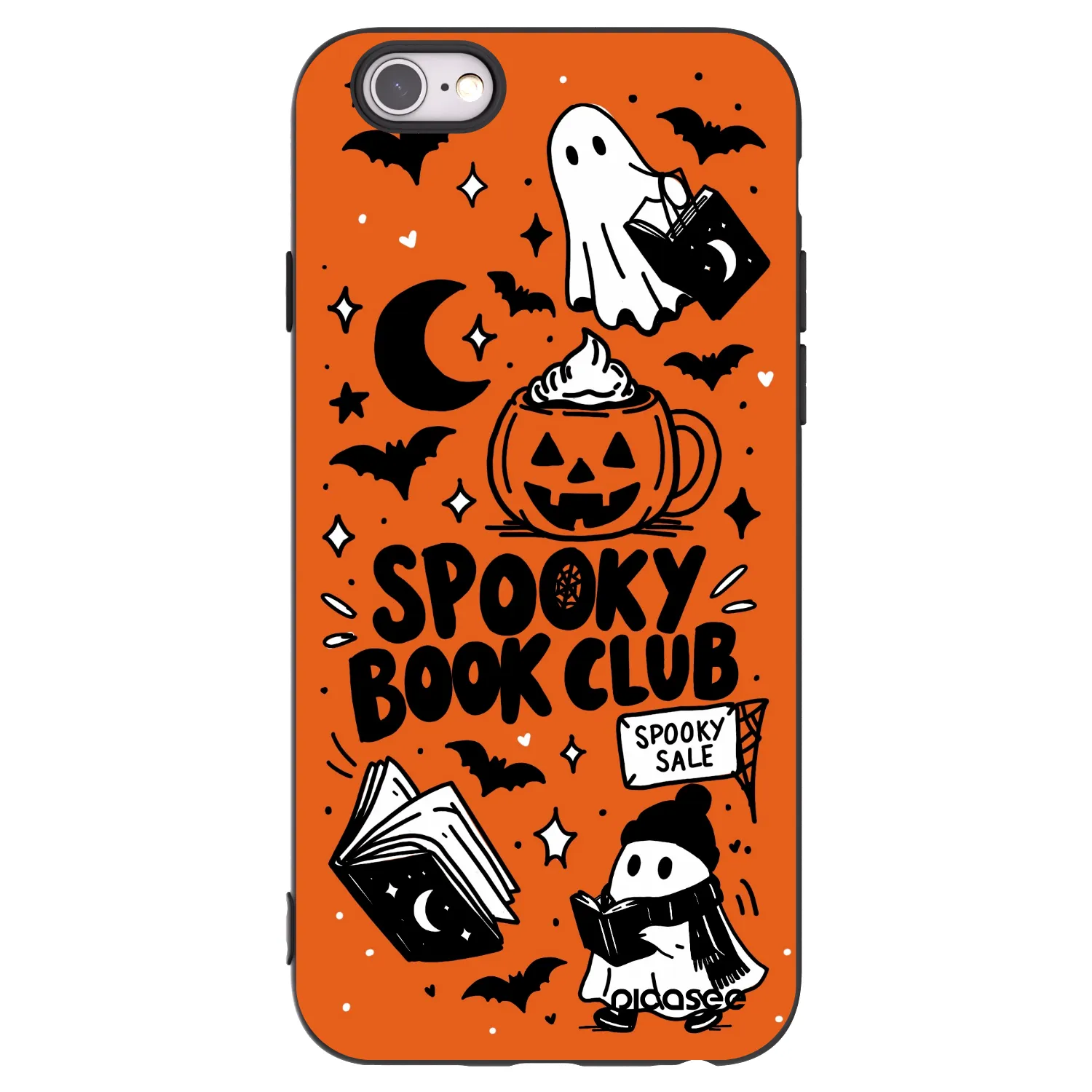 Picasee husă neagră din silicon pentru Apple iPhone 6/6S - Spooky book club