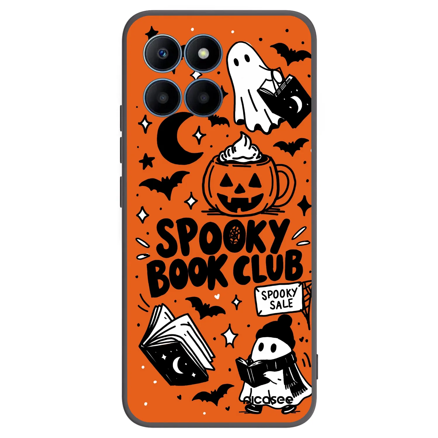Picasee husă neagră din silicon pentru Honor 70 Lite - Spooky book club