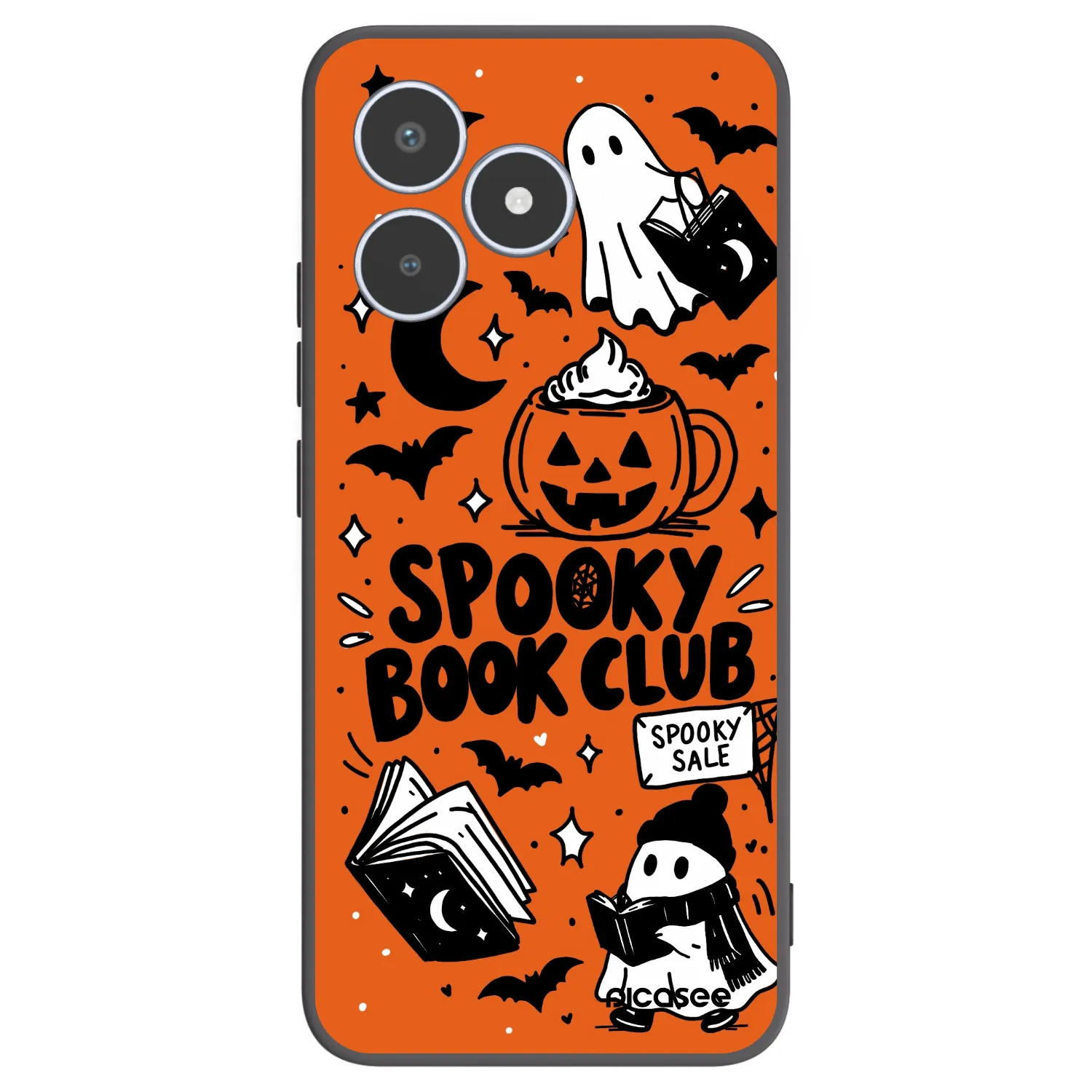 Picasee husă neagră din silicon pentru Realme C53 - Spooky book club