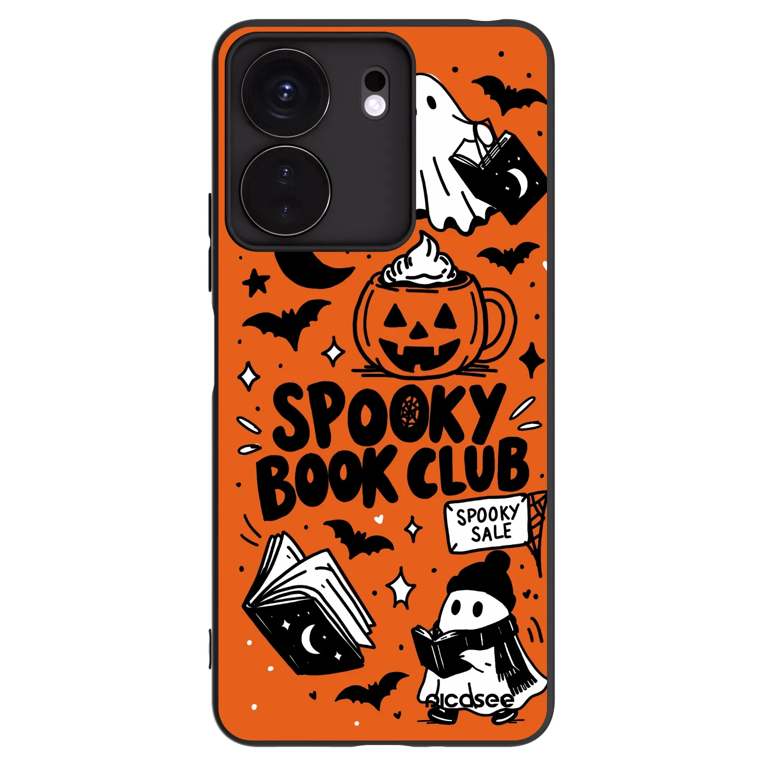 Picasee husă neagră din silicon pentru Xiaomi Redmi 13C 4G - Spooky book club