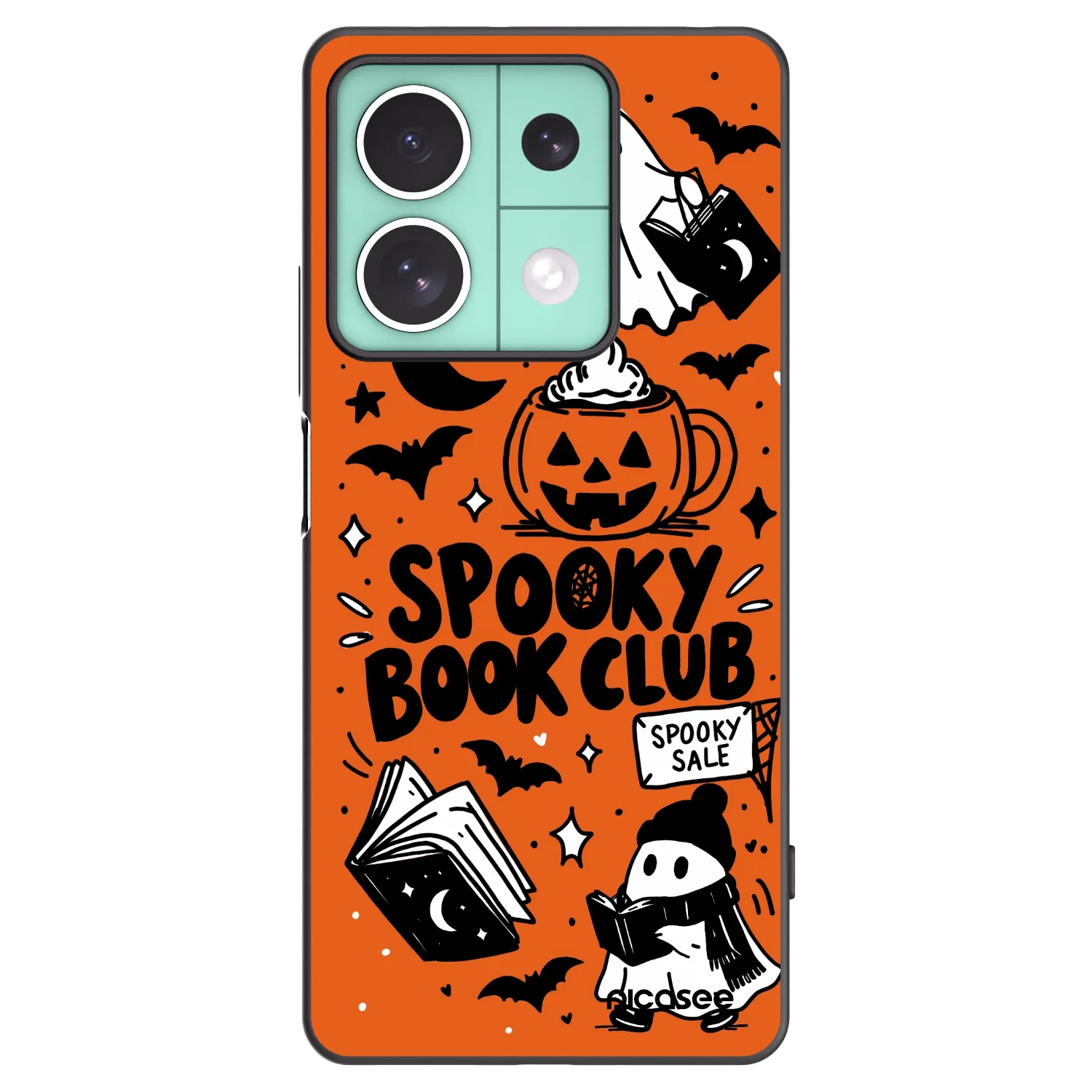 Picasee husă neagră din silicon pentru Xiaomi Redmi Note 13 5G - Spooky book club