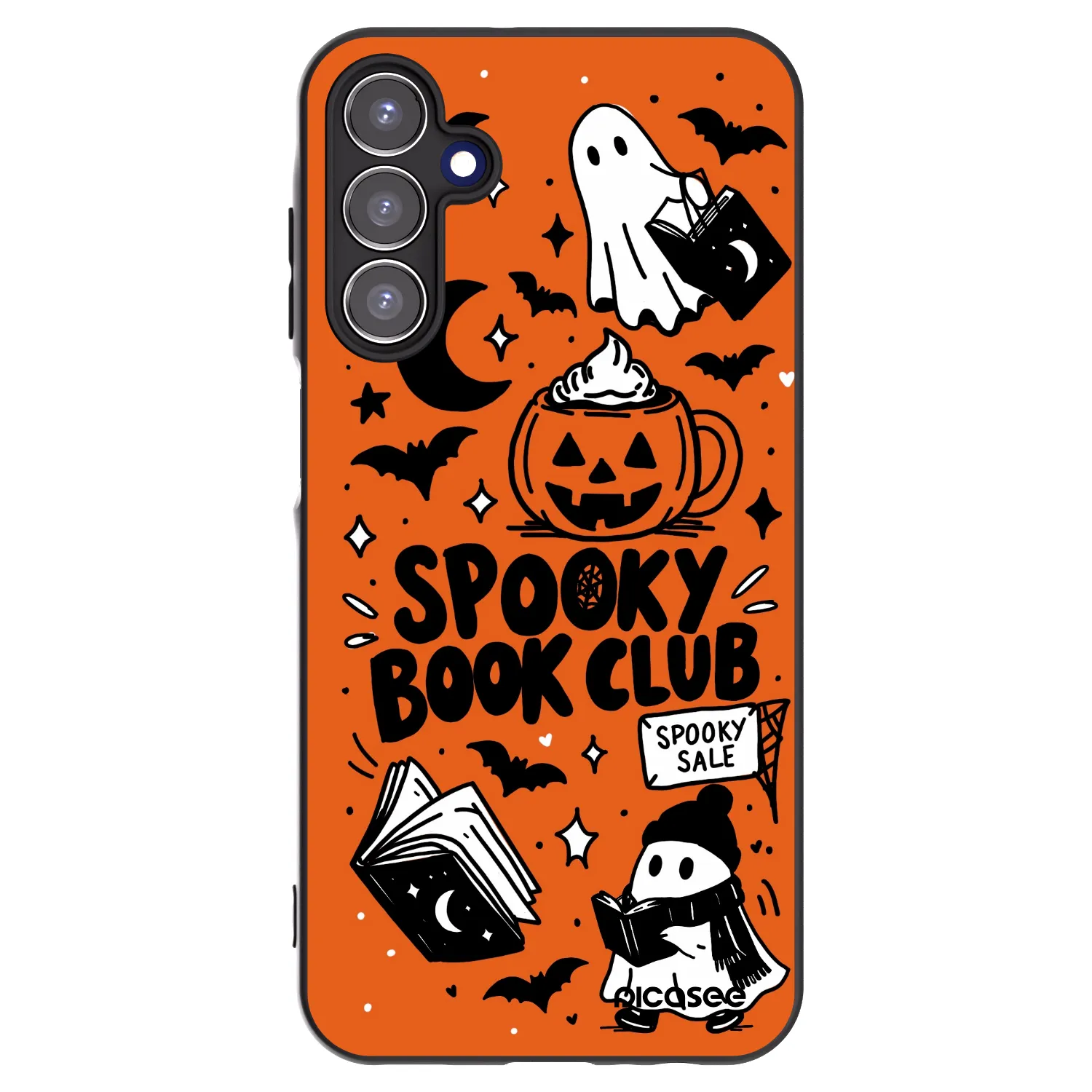 Picasee husă neagră din silicon pentru Samsung Galaxy A15 A156B 5G - Spooky book club