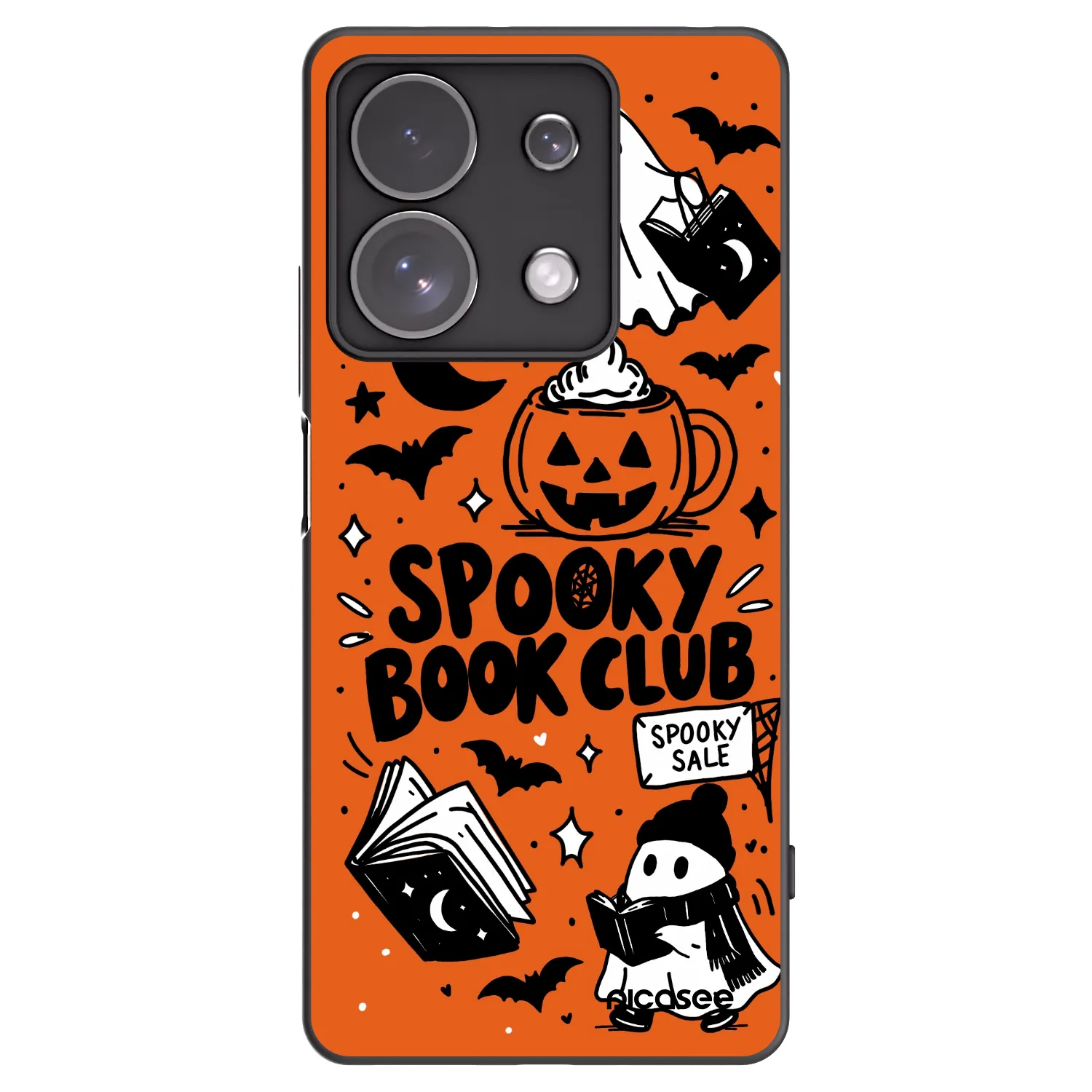 Picasee husă neagră din silicon pentru Xiaomi Redmi Note 13 Pro 4G - Spooky book club