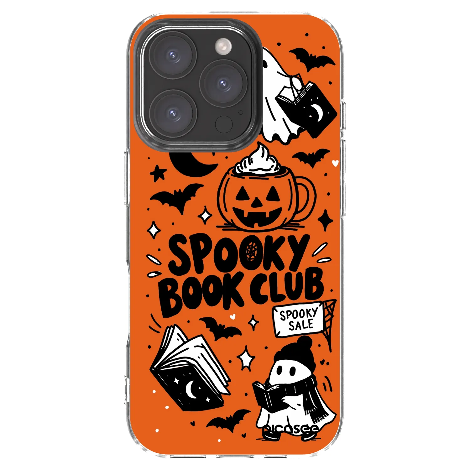Picasee husă transparentă din silicon pentru Apple iPhone 16 Pro - Spooky book club