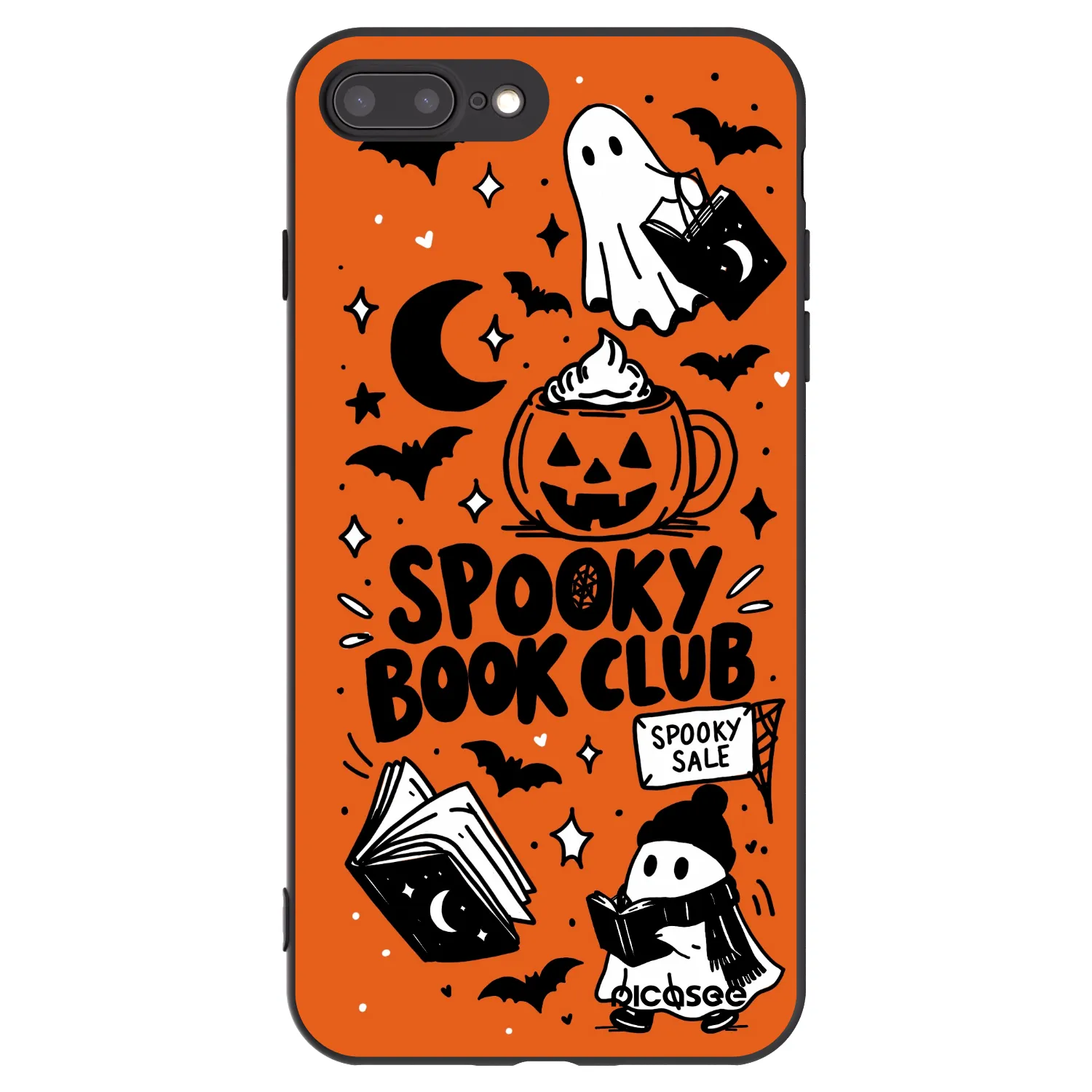 Picasee husă neagră din silicon pentru Apple iPhone 7 Plus - Spooky book club
