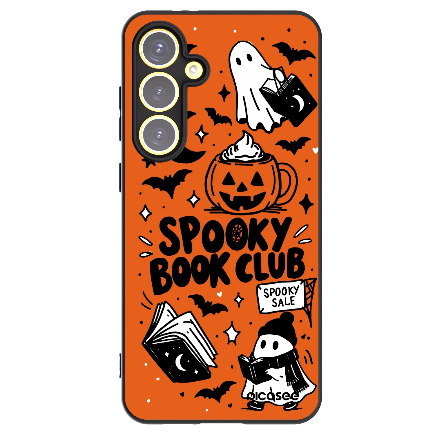 Picasee husă neagră din silicon pentru Samsung Galaxy S24 FE S721B - Spooky book club