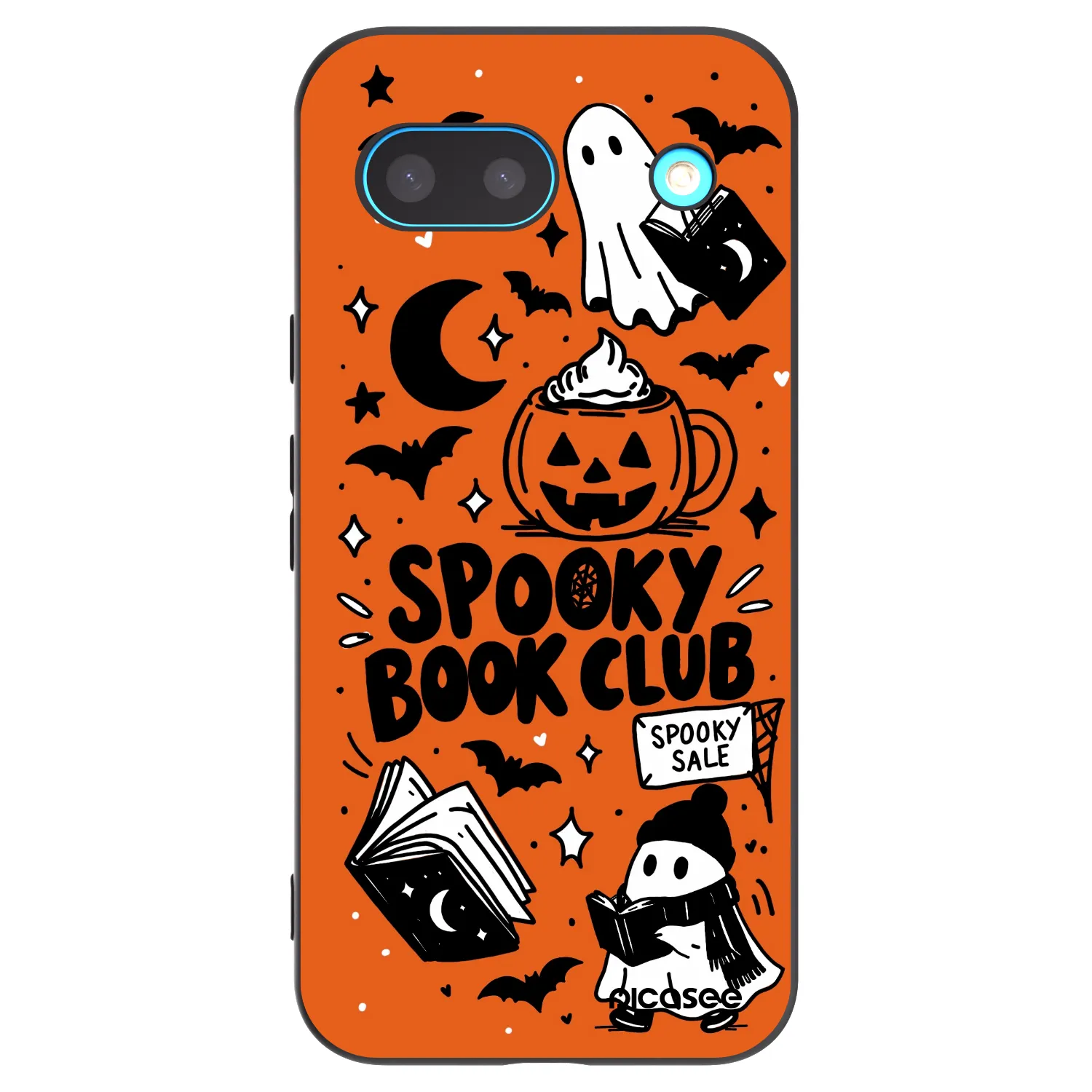 Picasee husă neagră din silicon pentru Google Pixel 8 - Spooky book club