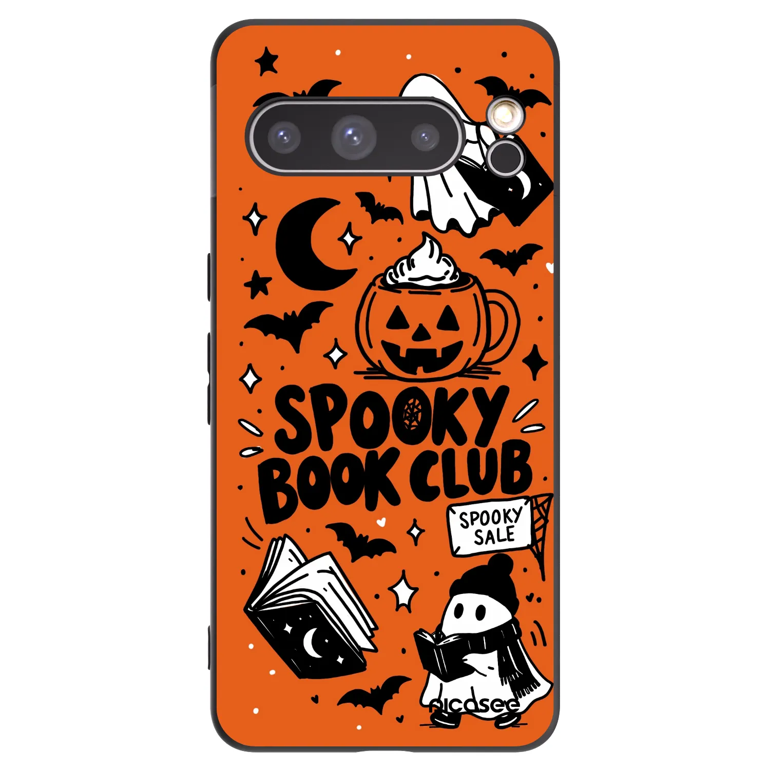 Picasee husă neagră din silicon pentru Google Pixel 8 Pro - Spooky book club