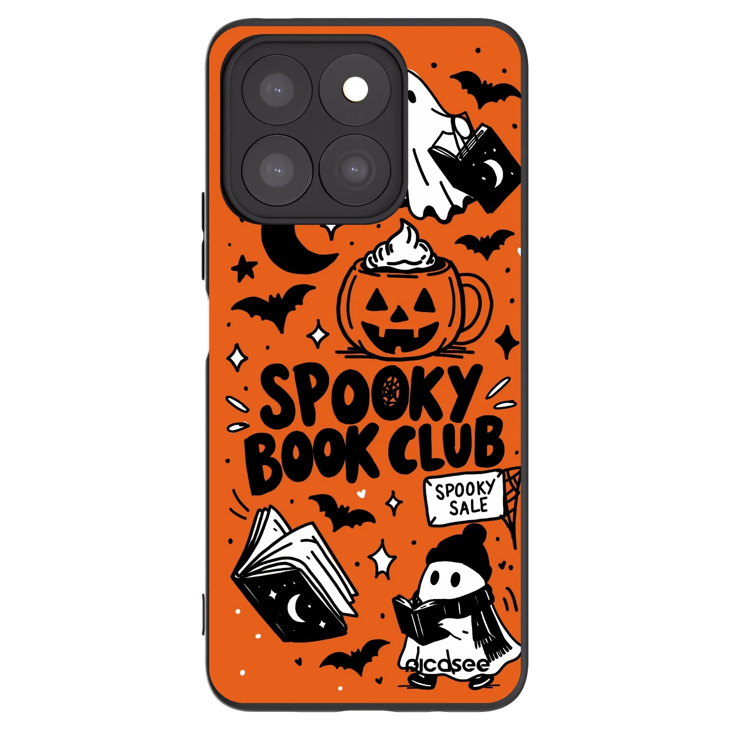 Picasee husă neagră din silicon pentru Honor X8c - Spooky book club