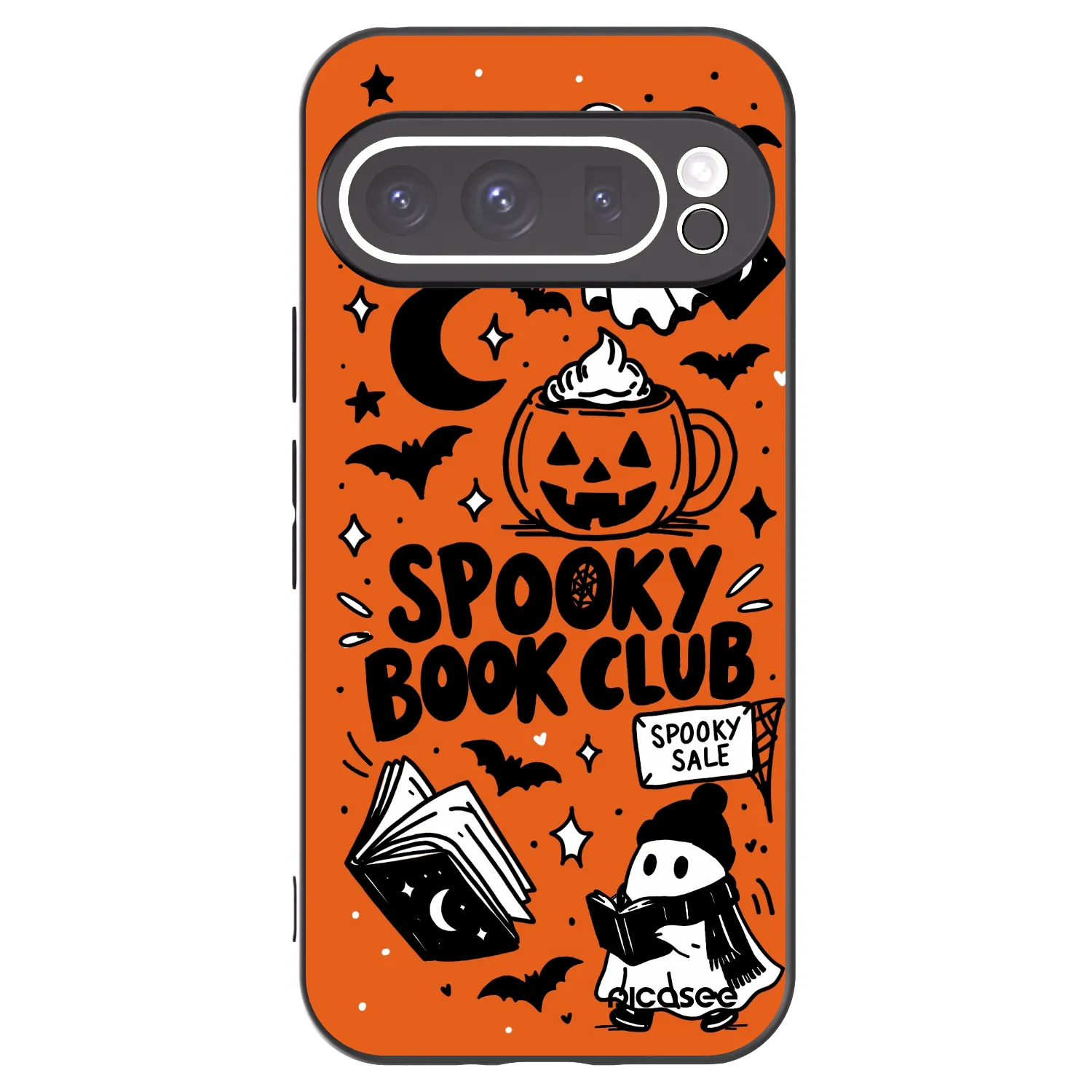 Picasee husă neagră din silicon pentru Google Pixel 9 Pro - Spooky book club