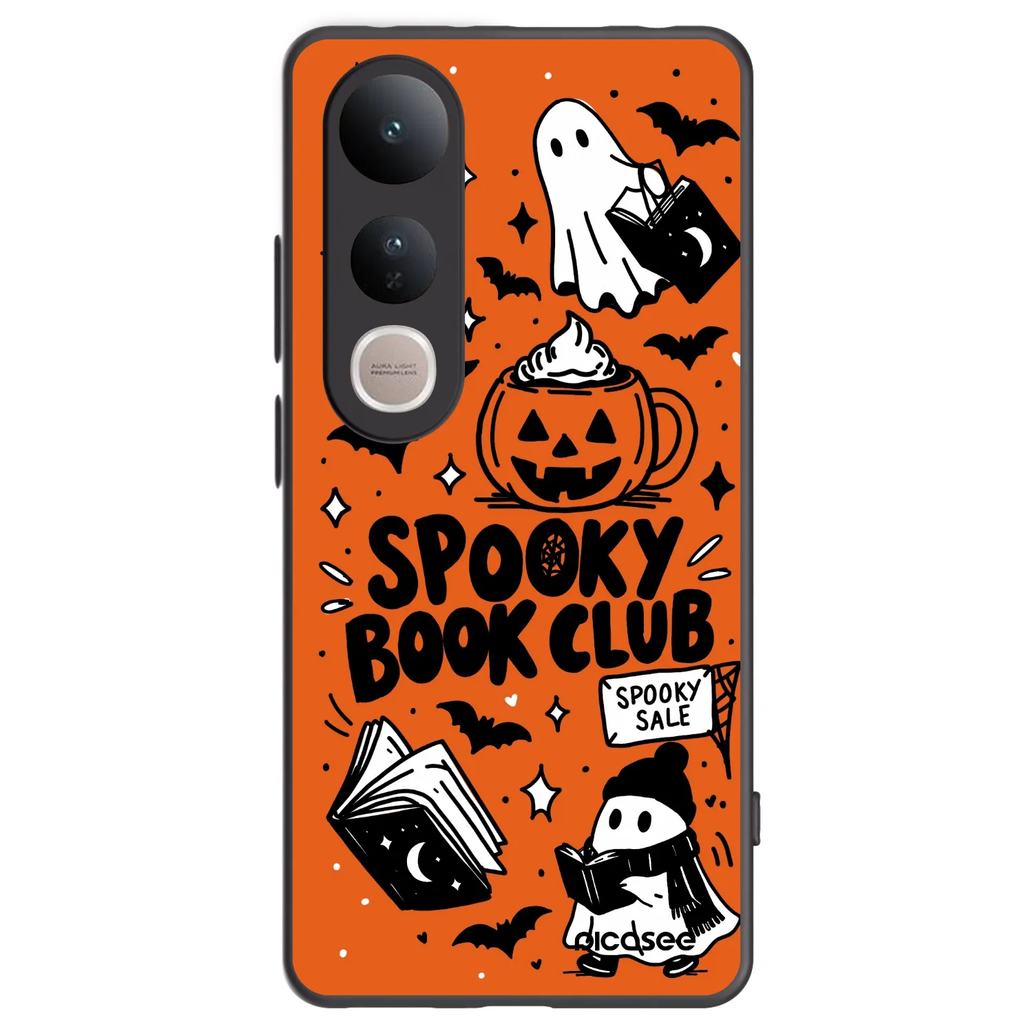 Picasee husă neagră din silicon pentru Vivo V50 Lite 5G - Spooky book club