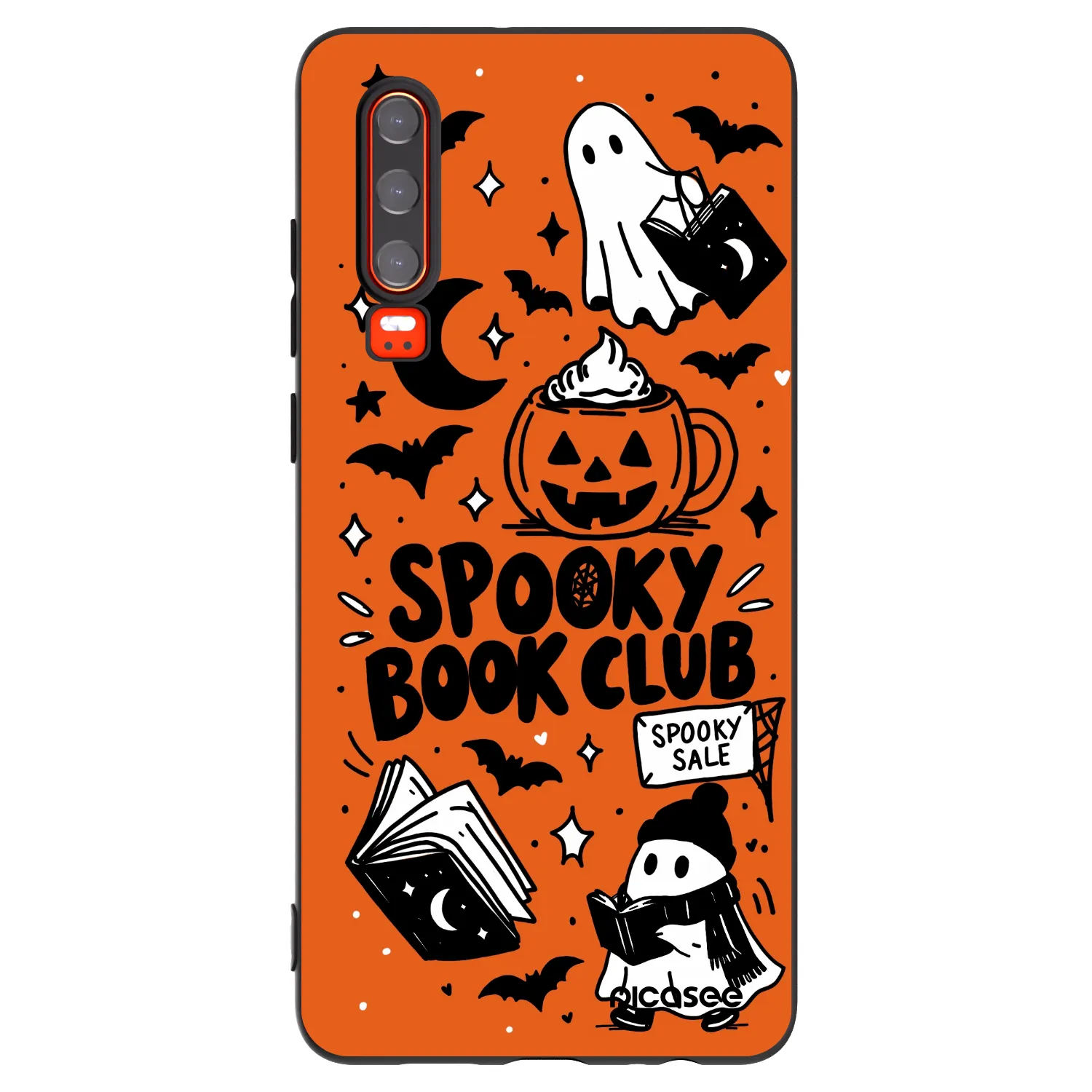 Picasee husă neagră din silicon pentru Huawei P30 - Spooky book club