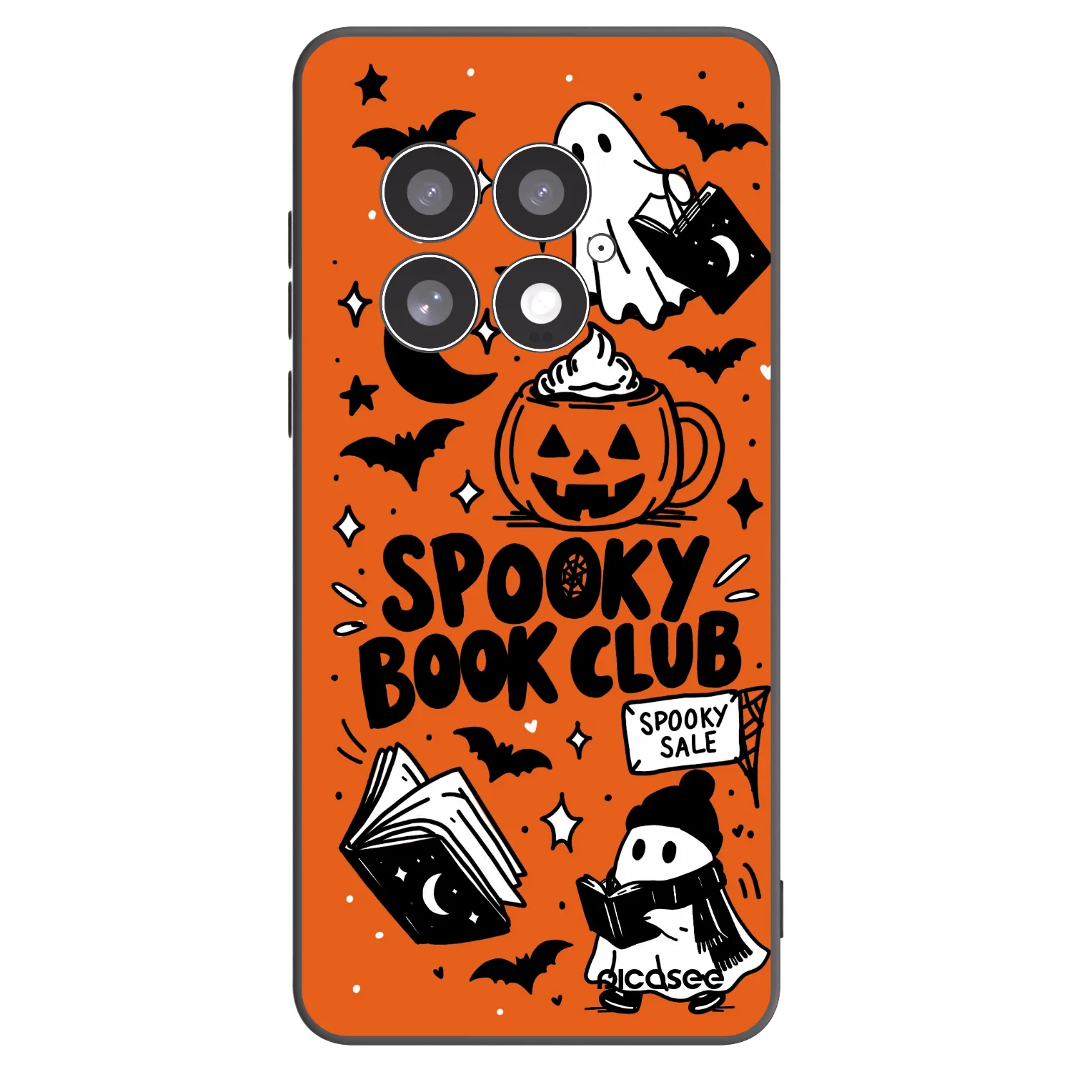 Picasee husă neagră din silicon pentru OnePlus 13 5G - Spooky book club