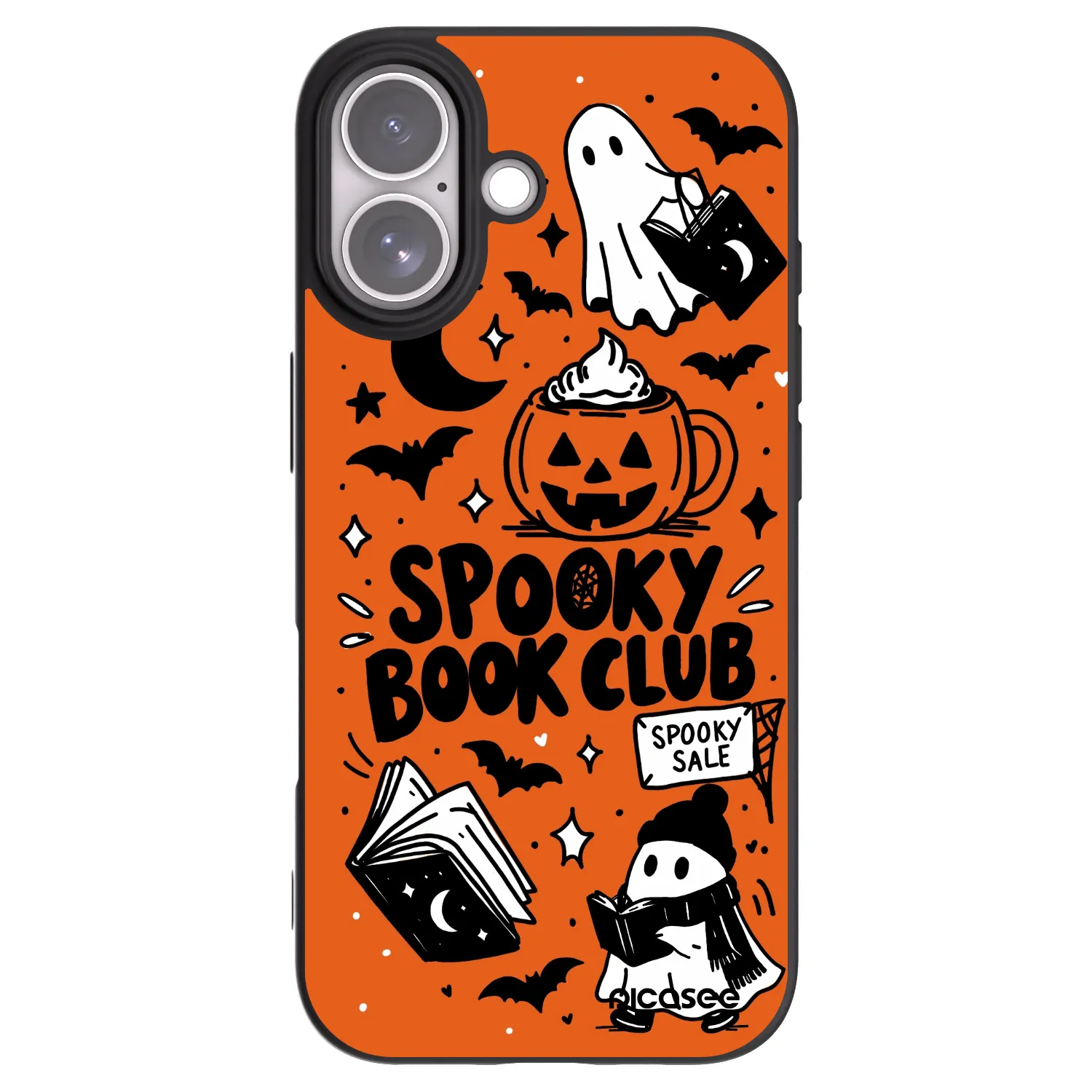 Picasee husă neagră din silicon pentru Apple iPhone 17 - Spooky book club