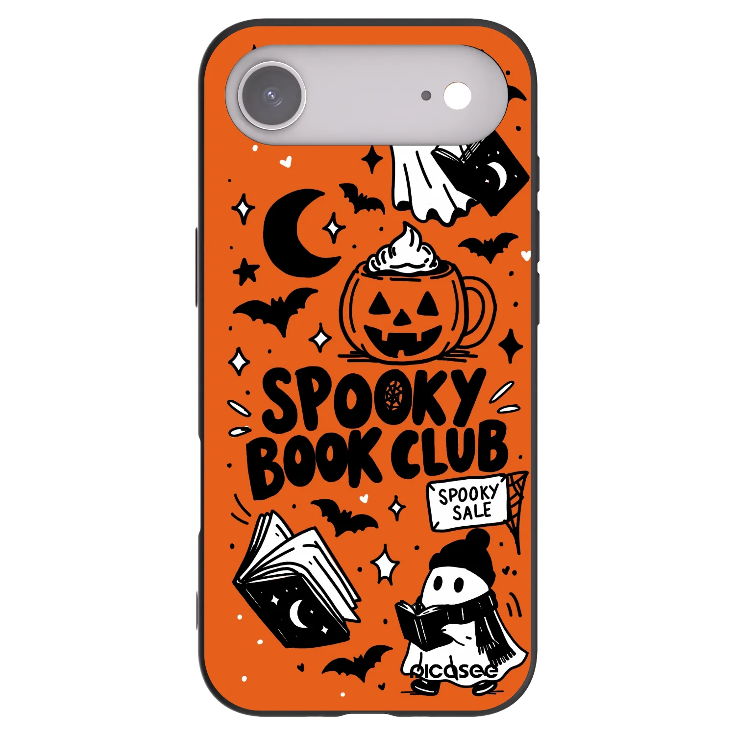 Picasee husă neagră din silicon pentru Apple iPhone Air - Spooky book club