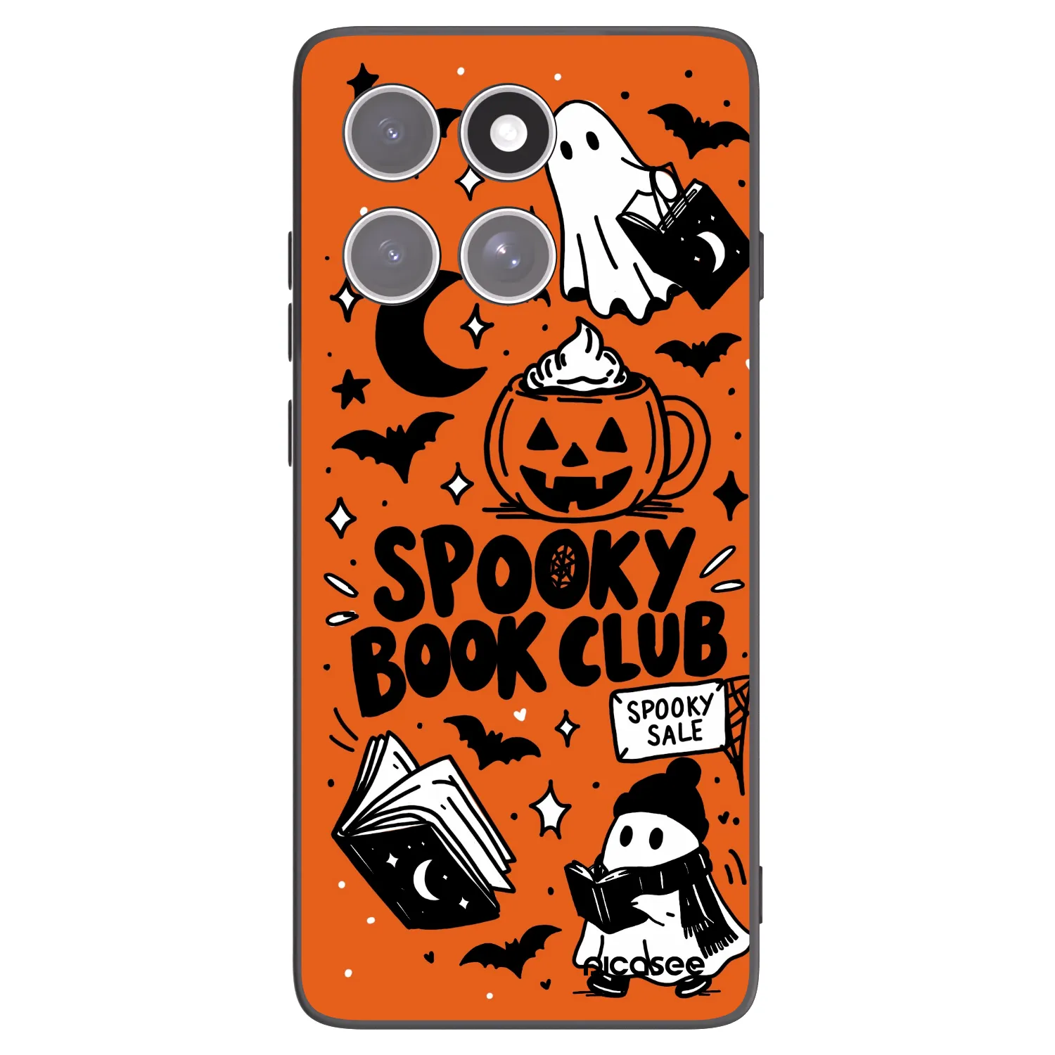 Picasee husă neagră din silicon pentru Motorola Edge 60 Pro - Spooky book club