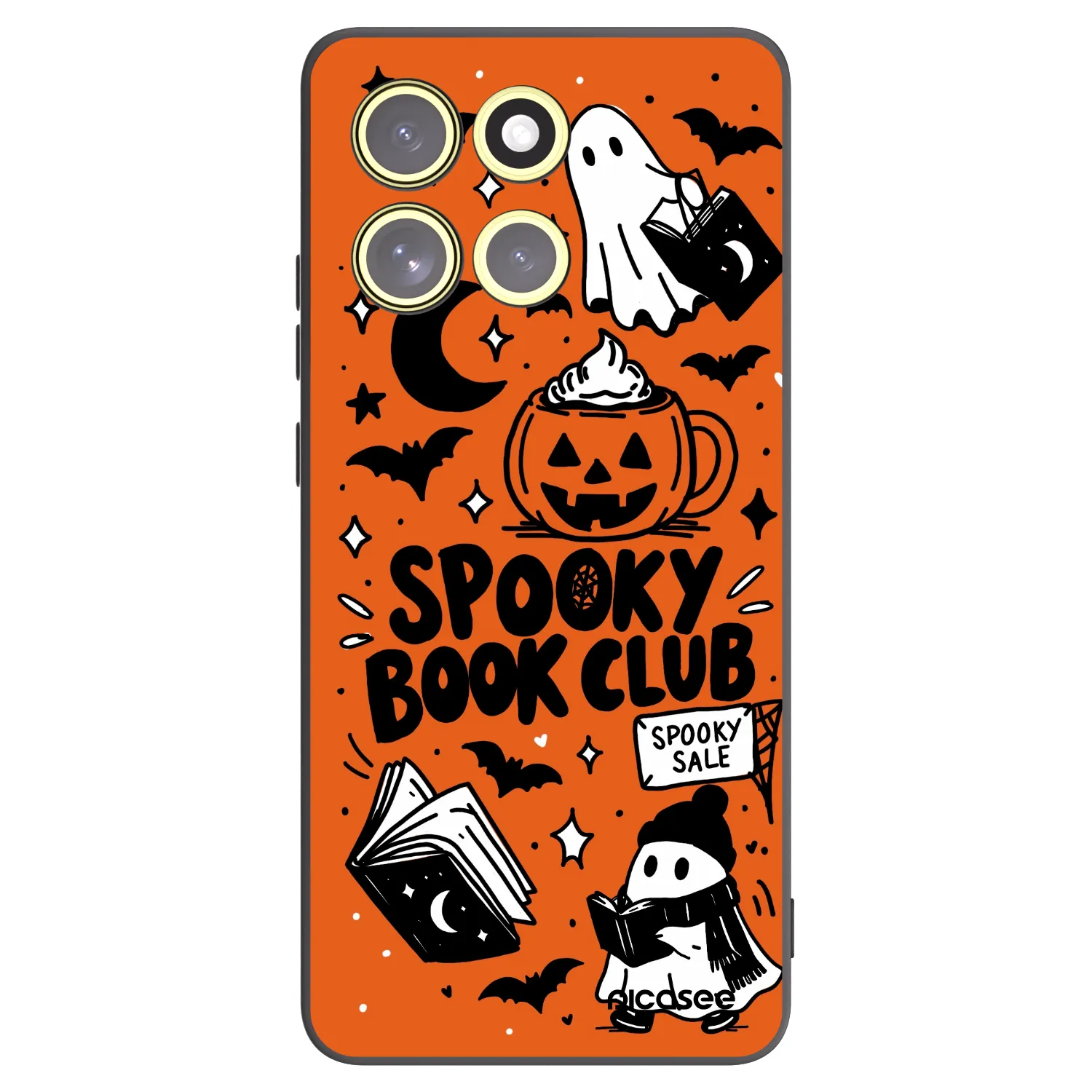 Picasee husă neagră din silicon pentru Motorola Moto G86 Power 5G - Spooky book club