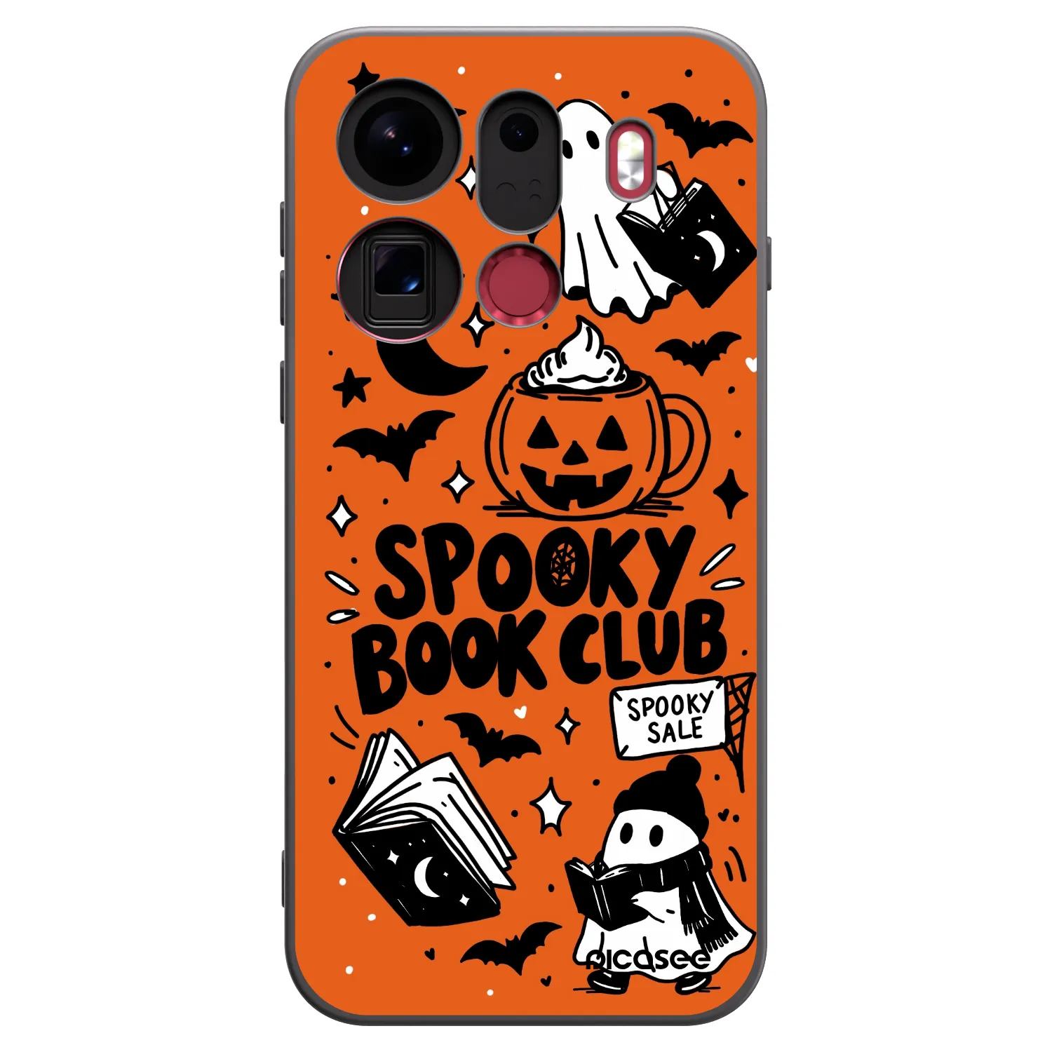 Picasee husă neagră din silicon pentru OPPO Find X9 Pro - Spooky book club