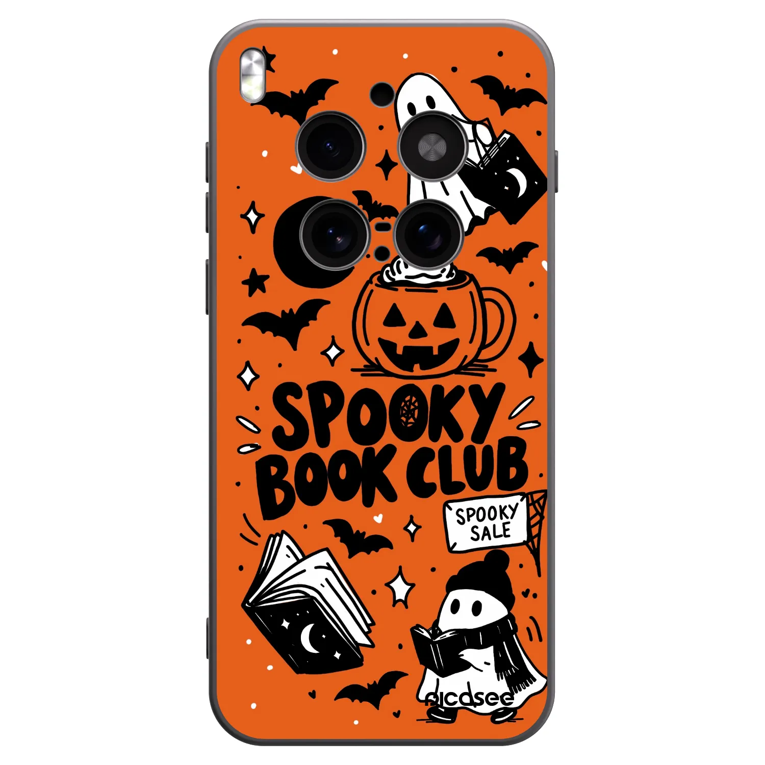 Picasee husă neagră din silicon pentru Vivo X300 Pro - Spooky book club