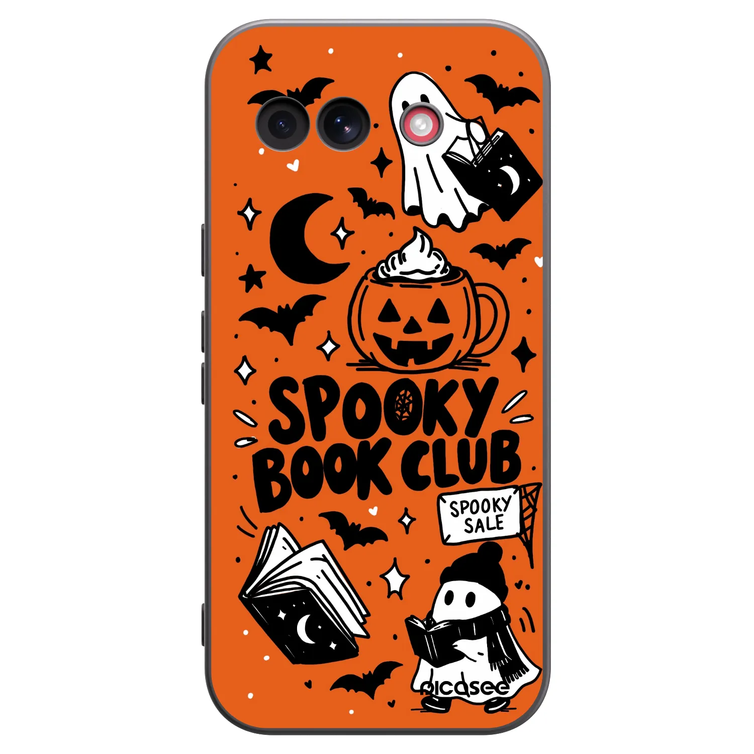 Picasee husă neagră din silicon pentru Google Pixel 10a - Spooky book club
