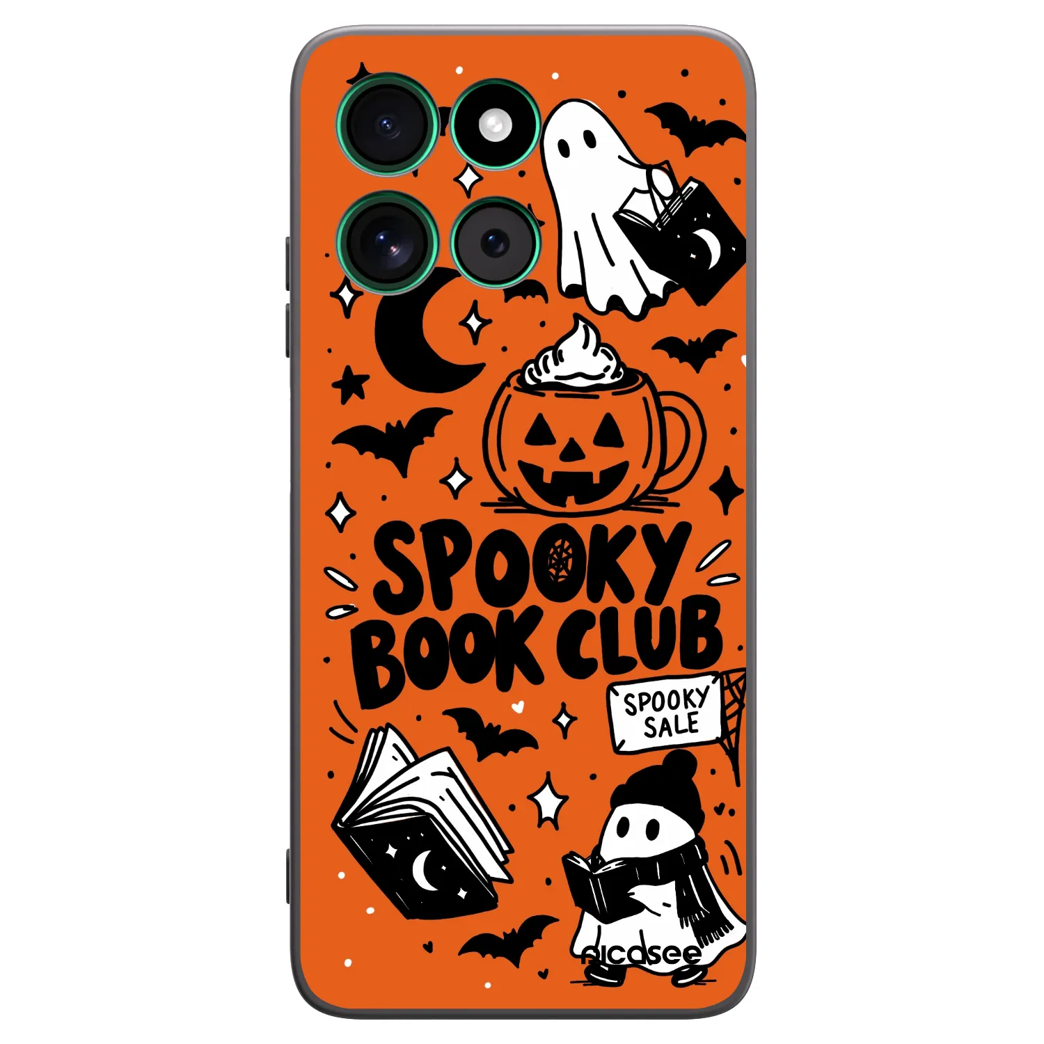Picasee husă neagră din silicon pentru Motorola Moto G57 Power - Spooky book club