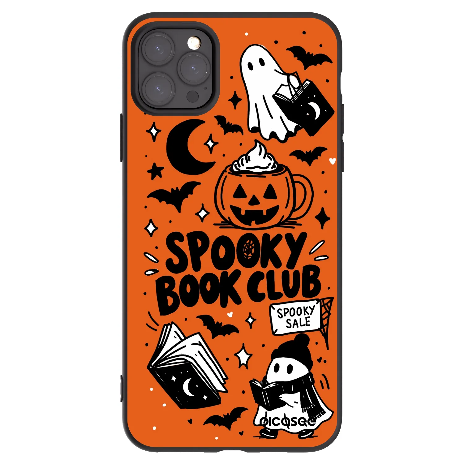Picasee husă neagră din silicon pentru Apple iPhone 11 Pro Max - Spooky book club