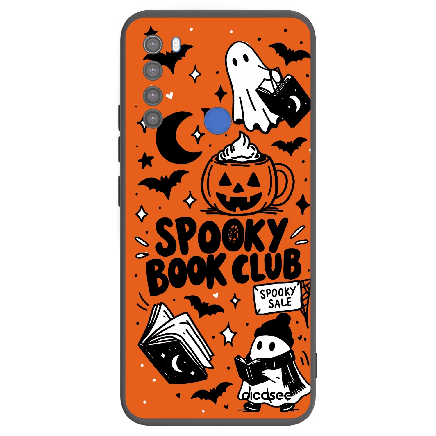 Picasee husă neagră din silicon pentru Xiaomi Redmi Note 8T - Spooky book club