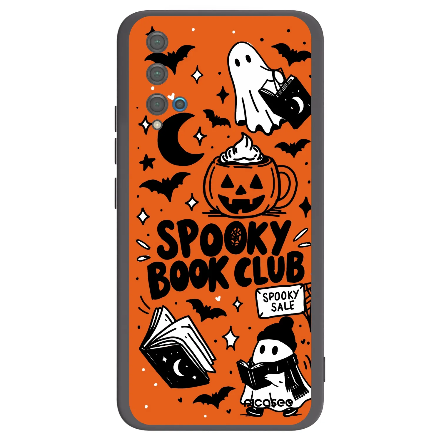 Picasee husă neagră din silicon pentru Huawei Nova 5T - Spooky book club