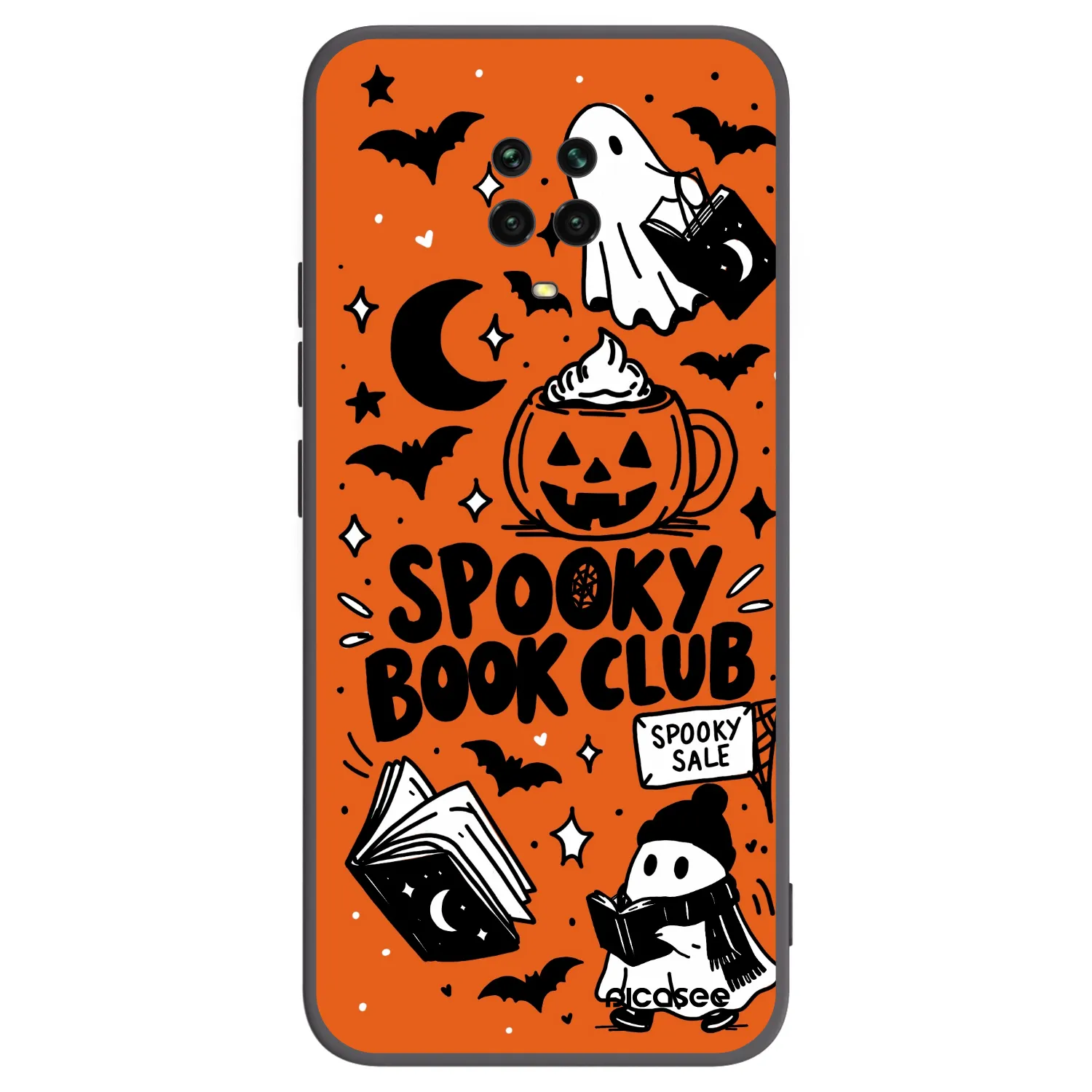 Picasee husă neagră din silicon pentru Xiaomi Redmi Note 9S - Spooky book club