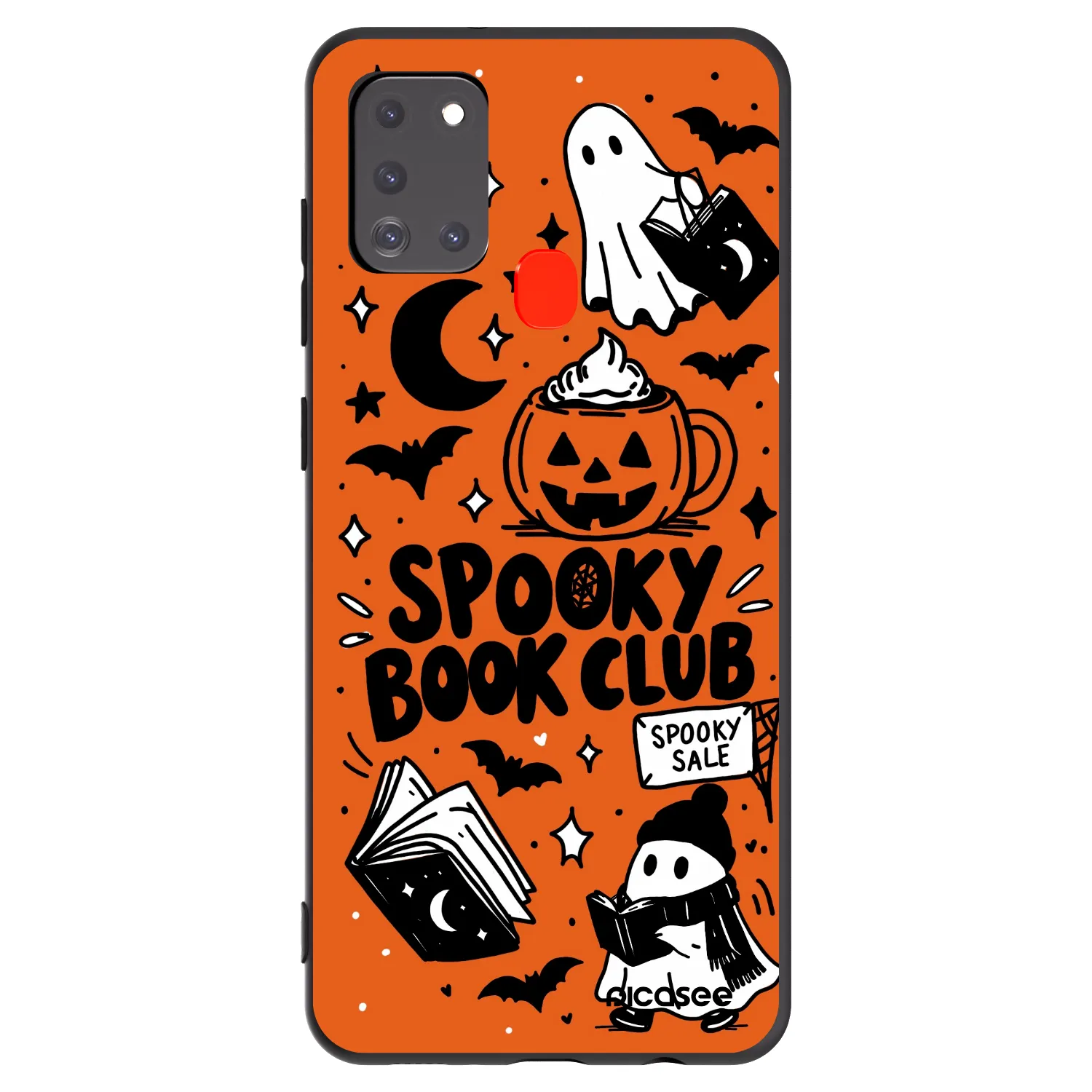 Picasee husă neagră din silicon pentru Samsung Galaxy A21s - Spooky book club