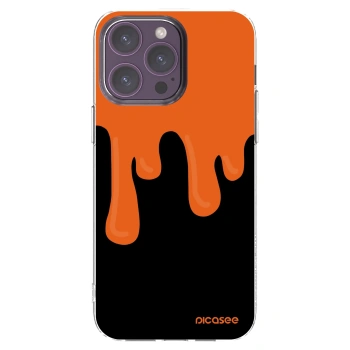 Picasee husă transparentă din silicon pentru Apple iPhone 14 Pro Max - Orange spooky