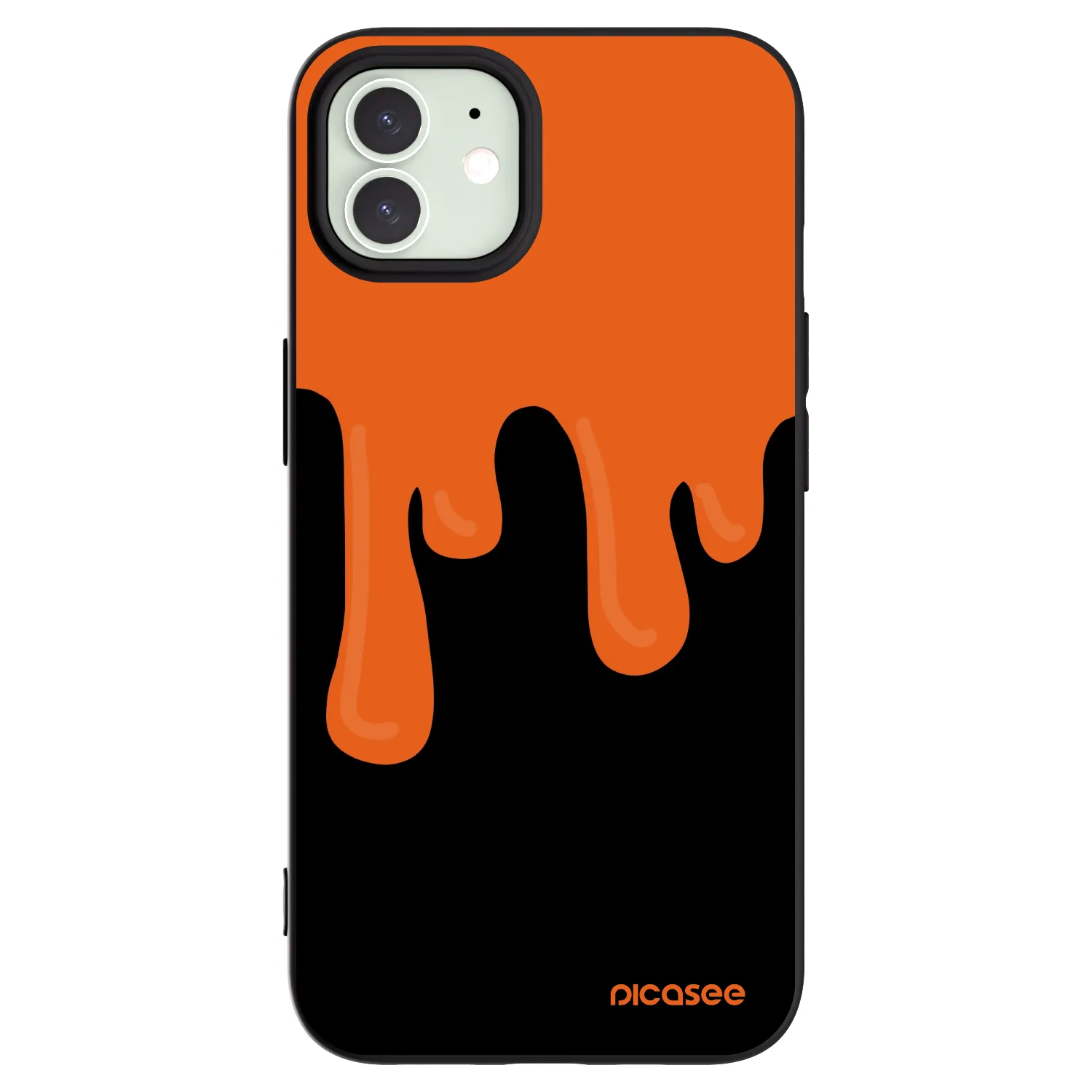 Picasee husă neagră din silicon pentru Apple iPhone 12 - Orange spooky
