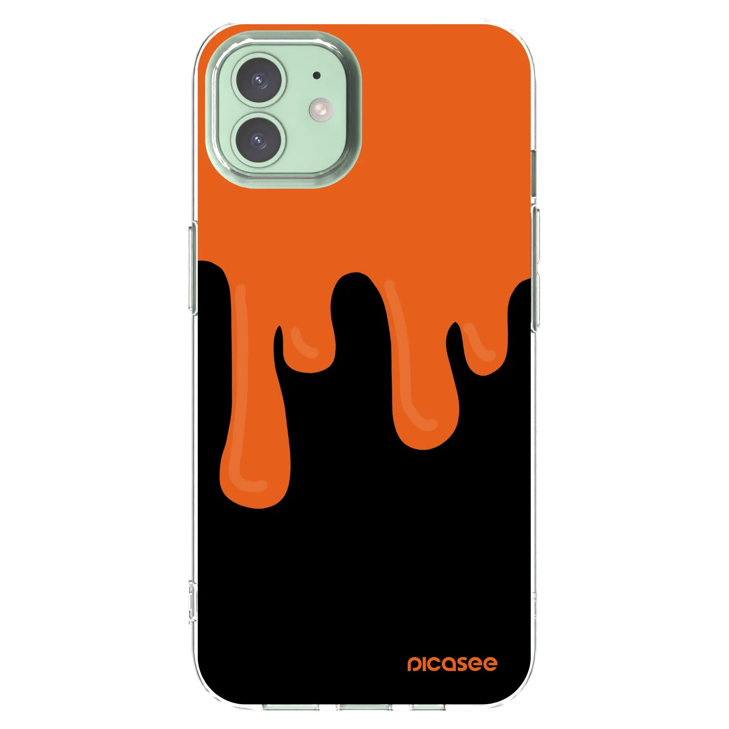 Picasee husă transparentă din silicon pentru Apple iPhone 12 - Orange spooky