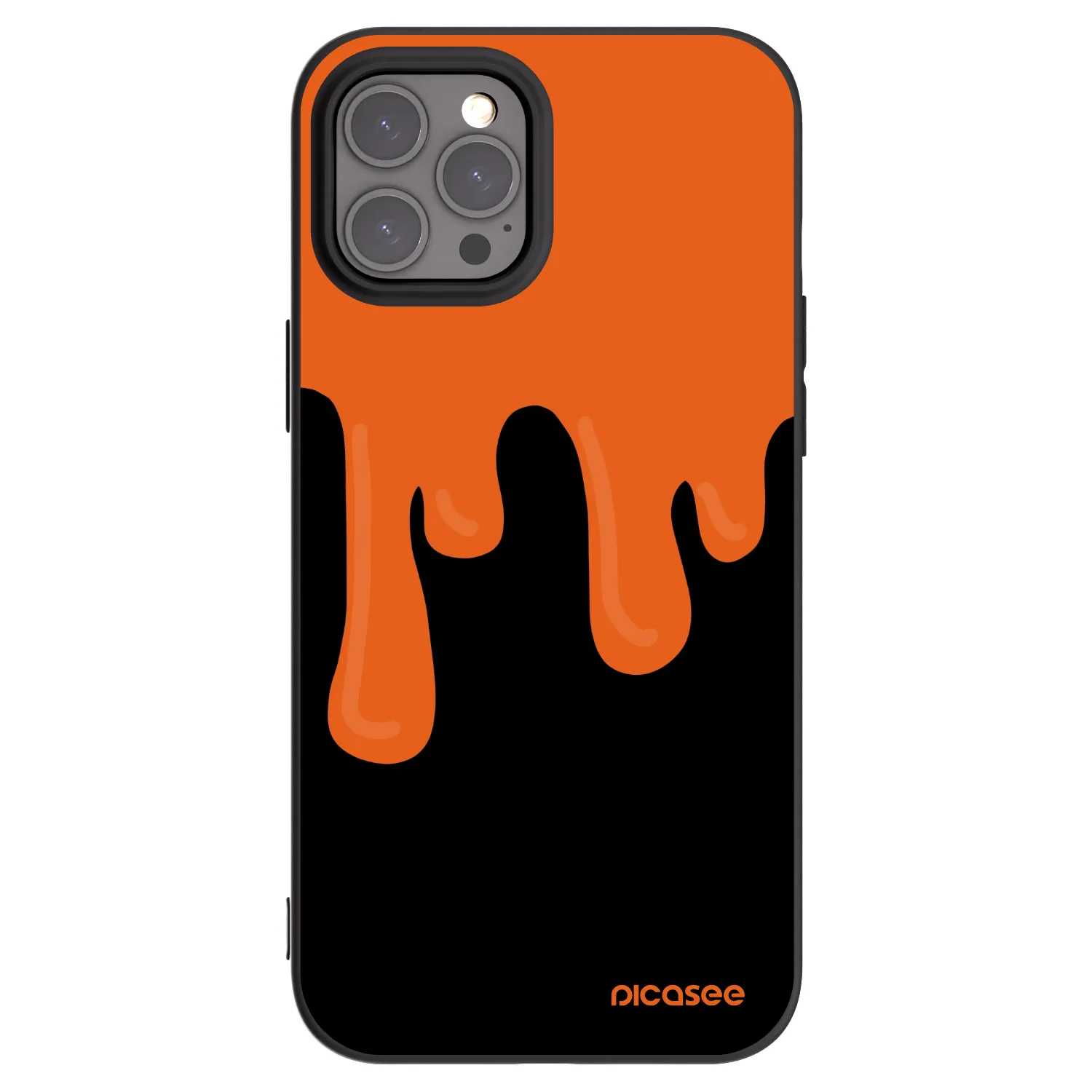 Picasee husă neagră din silicon pentru Apple iPhone 12 Pro Max - Orange spooky
