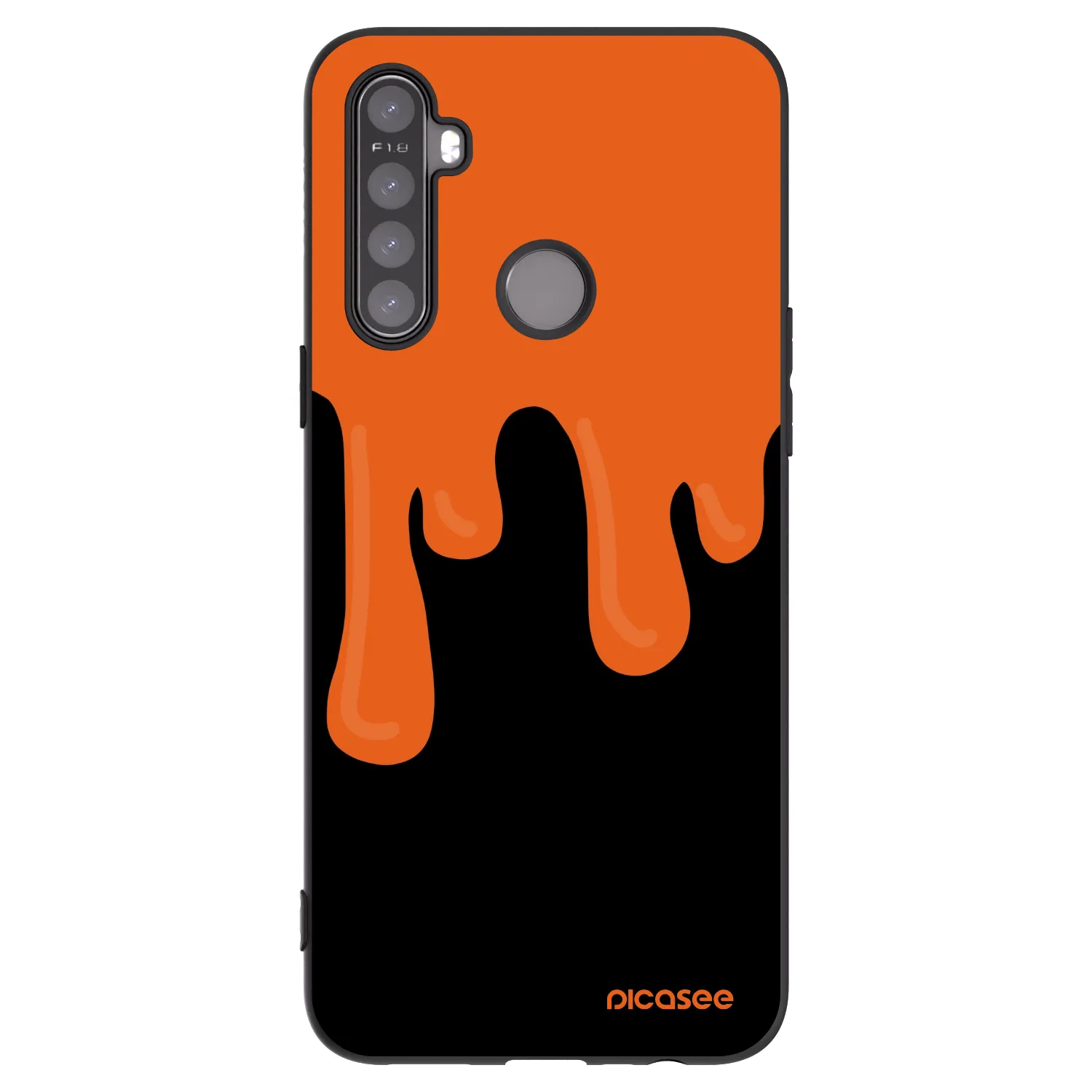 Picasee husă neagră din silicon pentru Realme 5 - Orange spooky