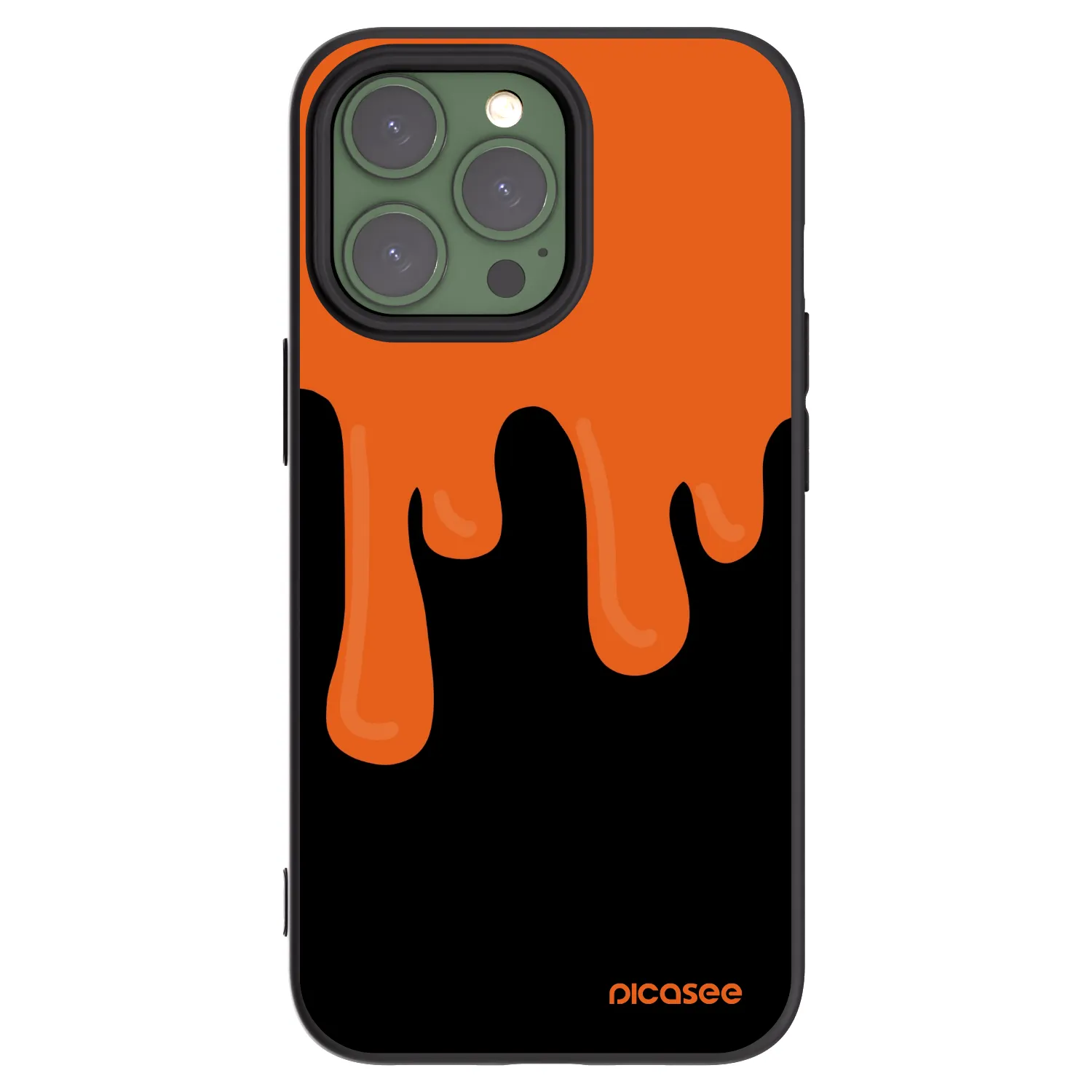 Picasee husă neagră din silicon pentru Apple iPhone 13 Pro - Orange spooky