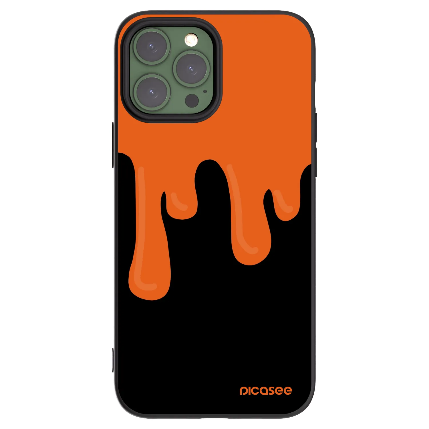 Picasee husă neagră din silicon pentru Apple iPhone 13 Pro Max - Orange spooky