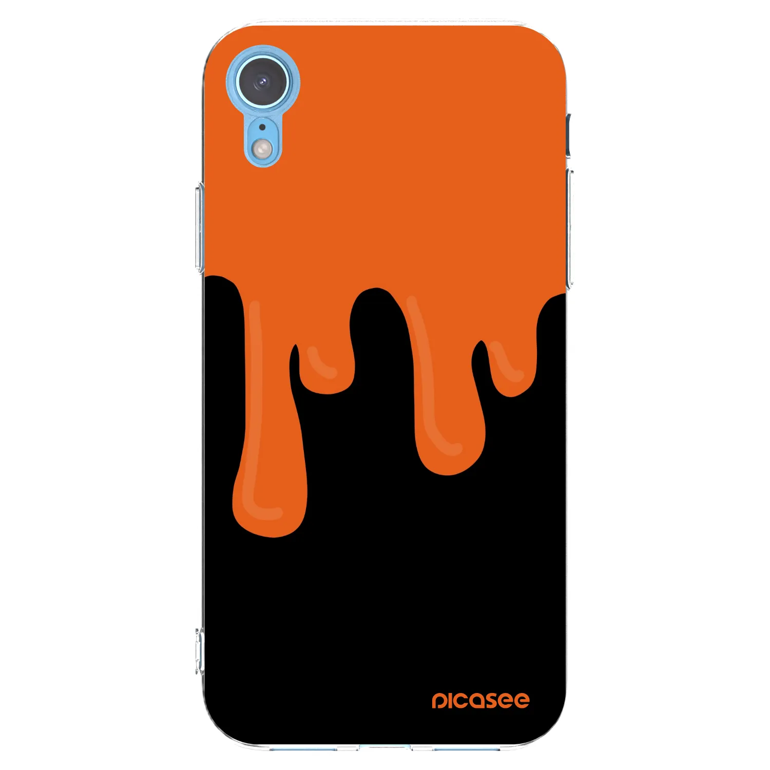 Picasee husă transparentă din silicon pentru Apple iPhone XR - Orange spooky
