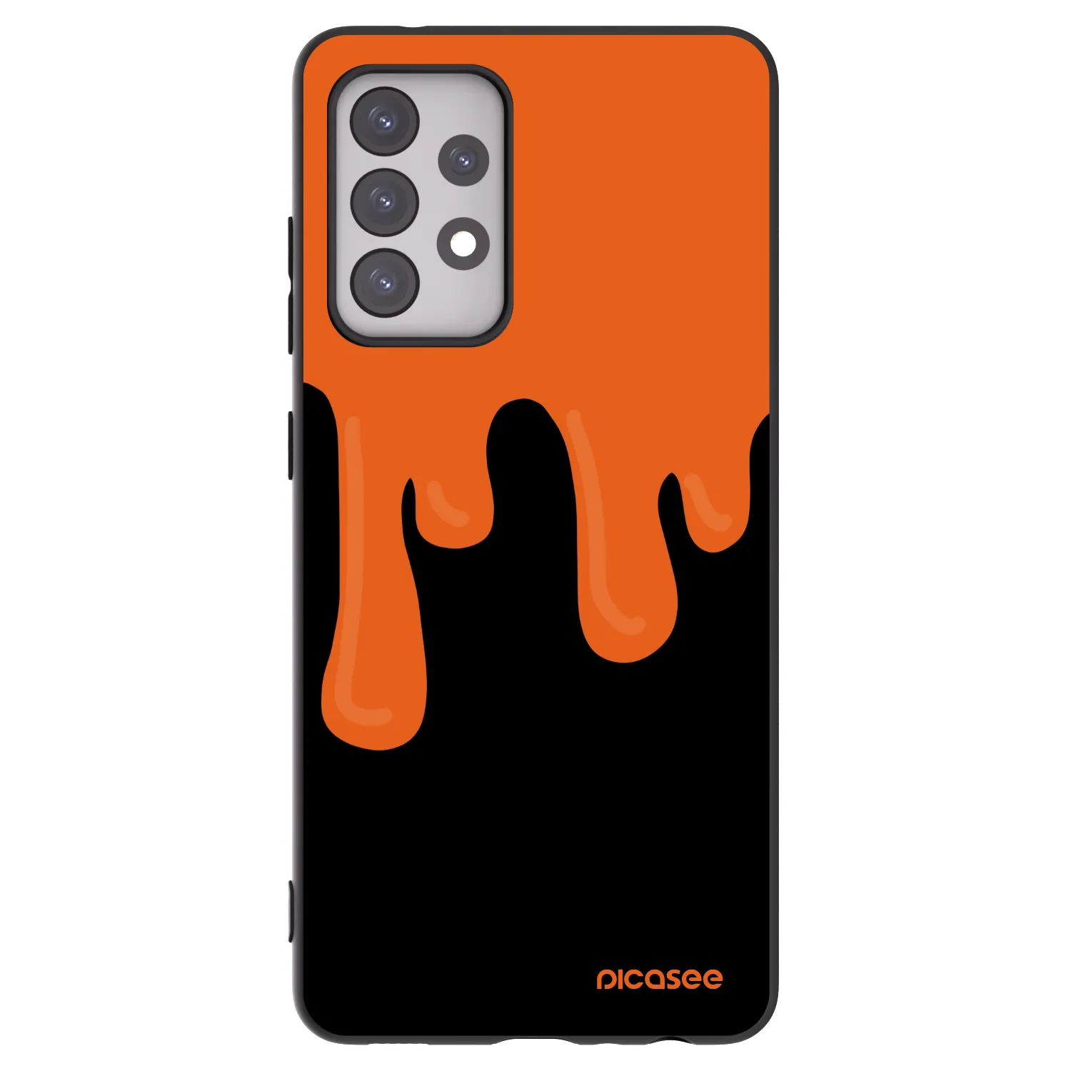 Picasee husă neagră din silicon pentru Samsung Galaxy A52s 5G A528B - Orange spooky