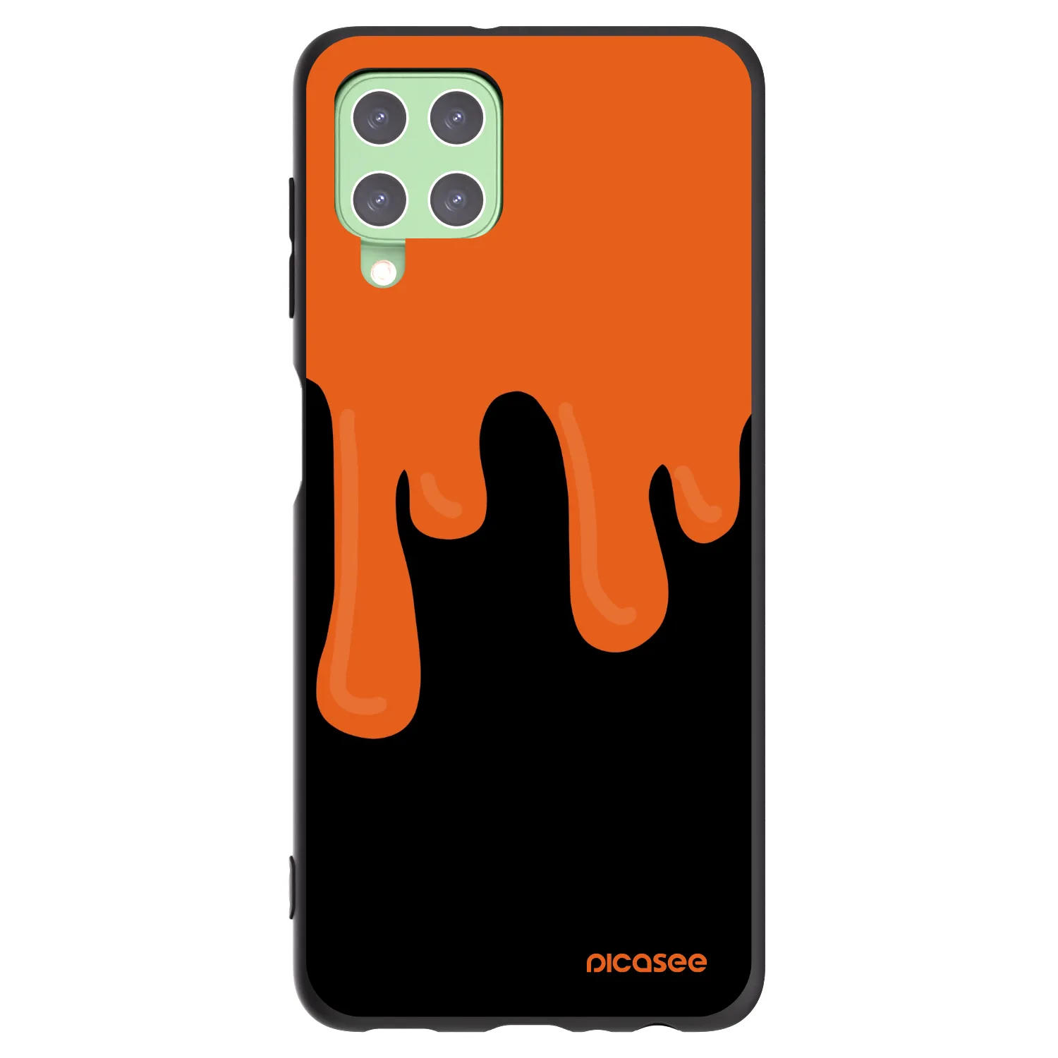Picasee husă neagră din silicon pentru Samsung Galaxy A22 A225F 4G - Orange spooky