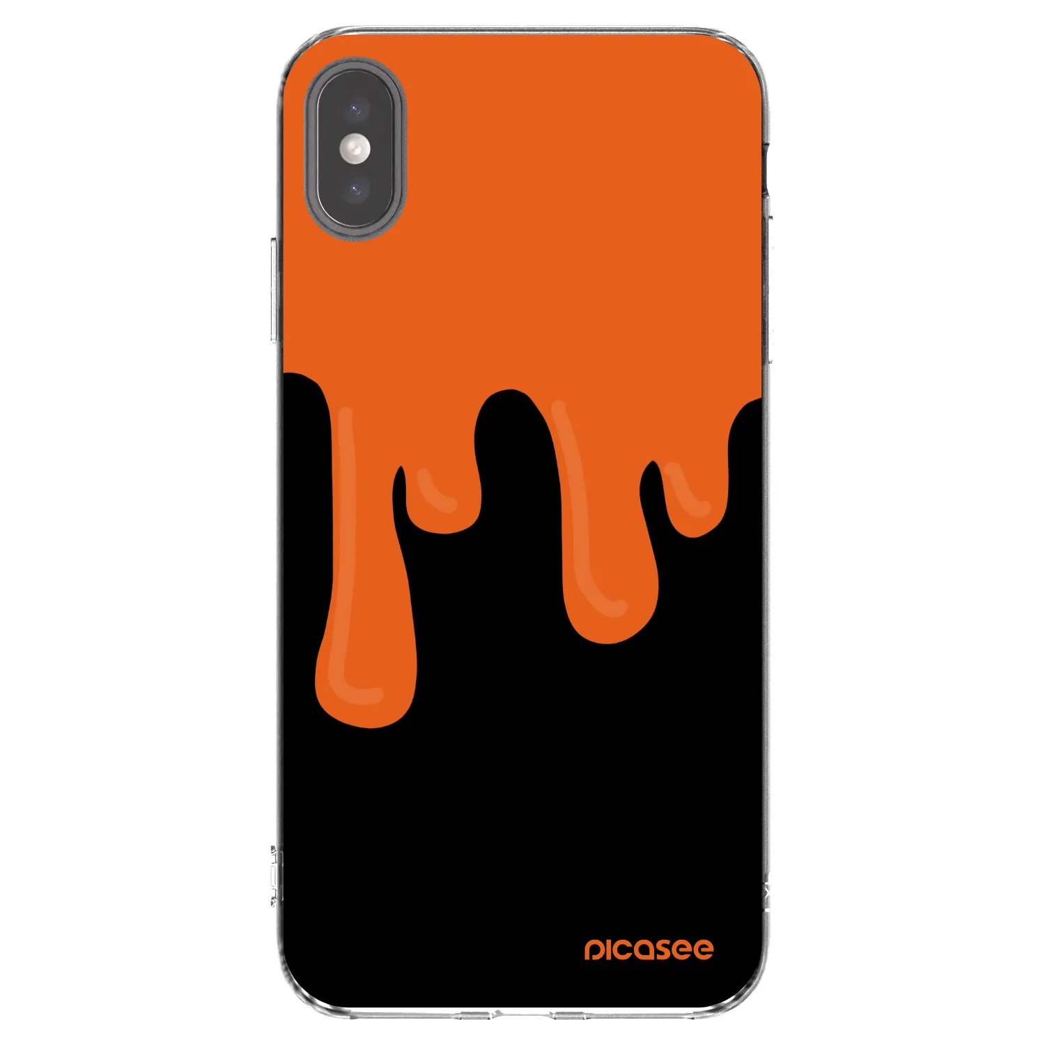 Picasee husă transparentă din silicon pentru Apple iPhone XS Max - Orange spooky