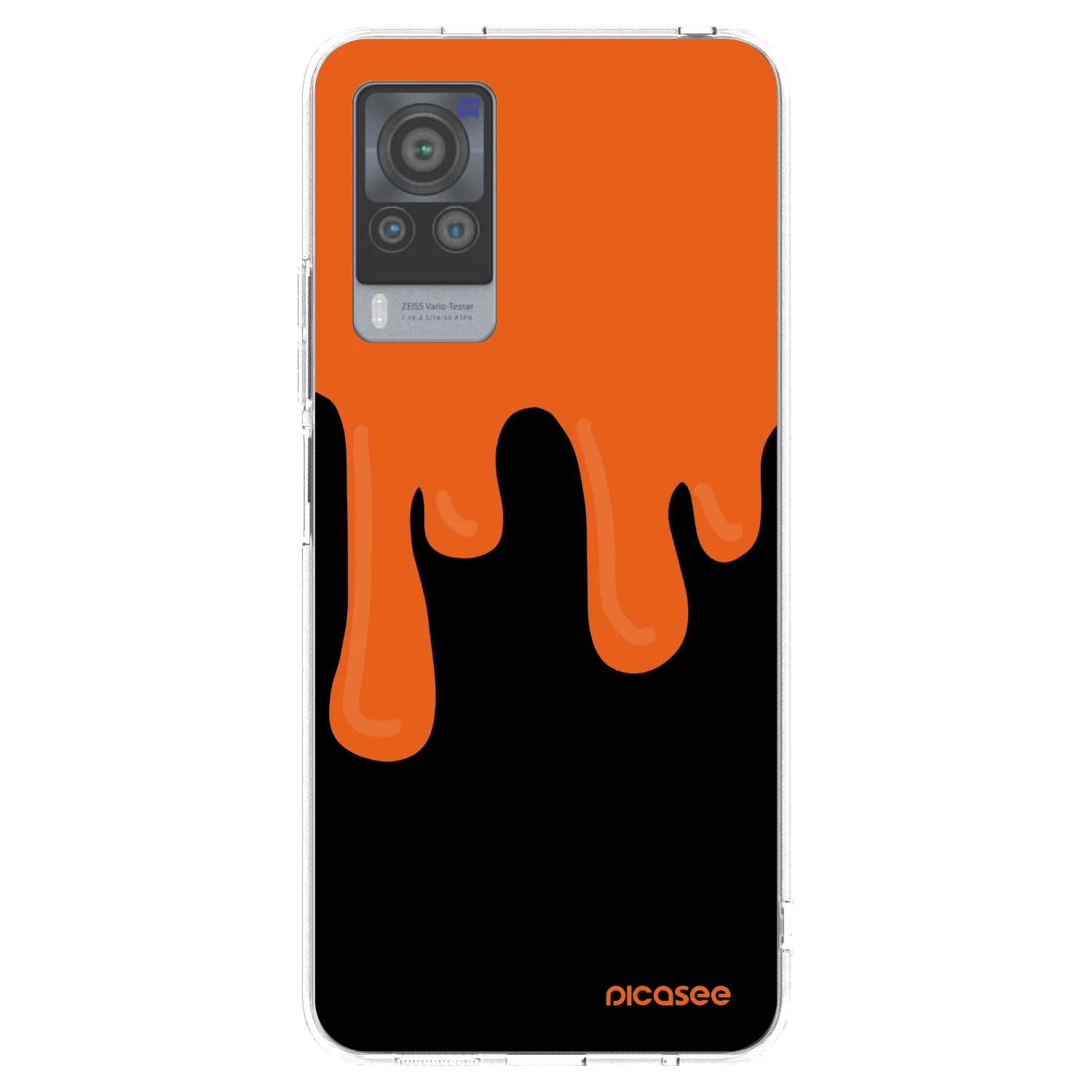 Picasee husă transparentă din silicon pentru Vivo X60 Pro 5G - Orange spooky